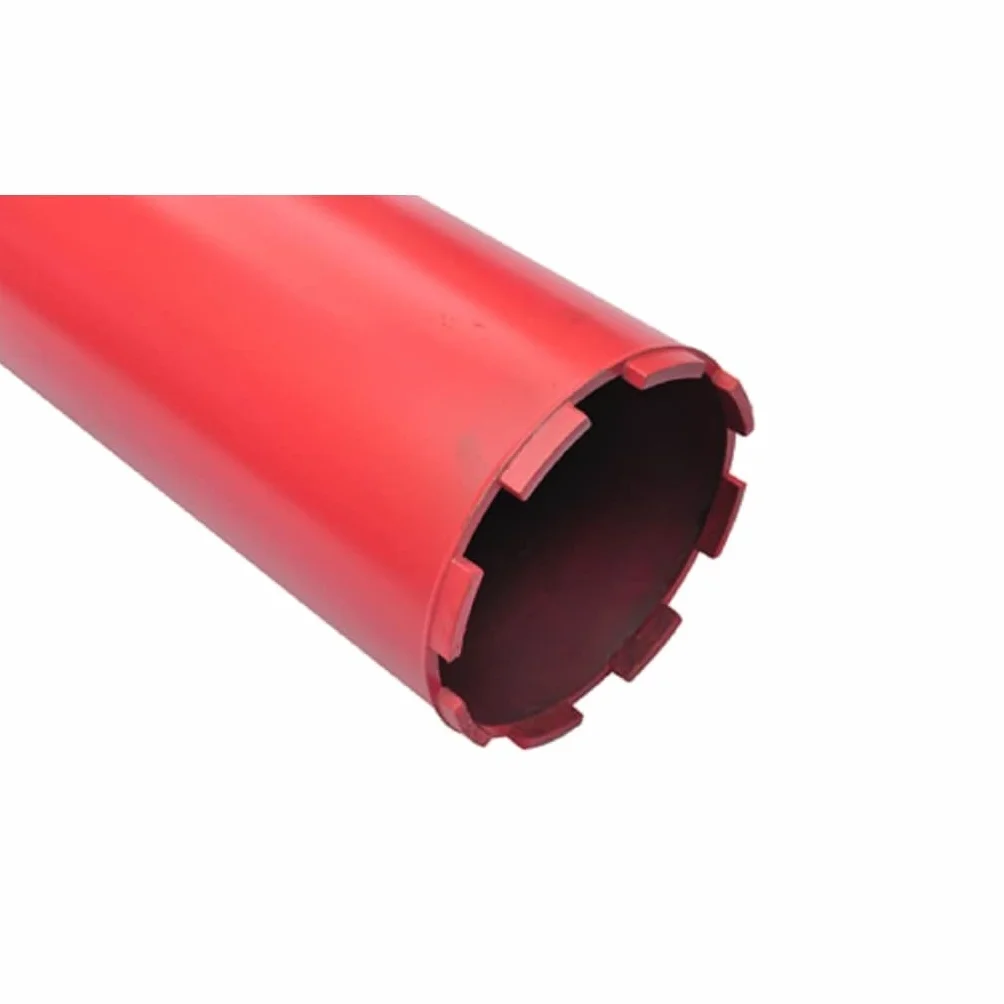Diamentowe wiertło rdzeniowe 110 x 400 mm o wysokości segmentu 7 mm, przyłącze gwintowane 1 1/4 cala, do wiercenia na sucho i na mokro w betonie, kamieniu, metalu, żelbetonie, idealne do