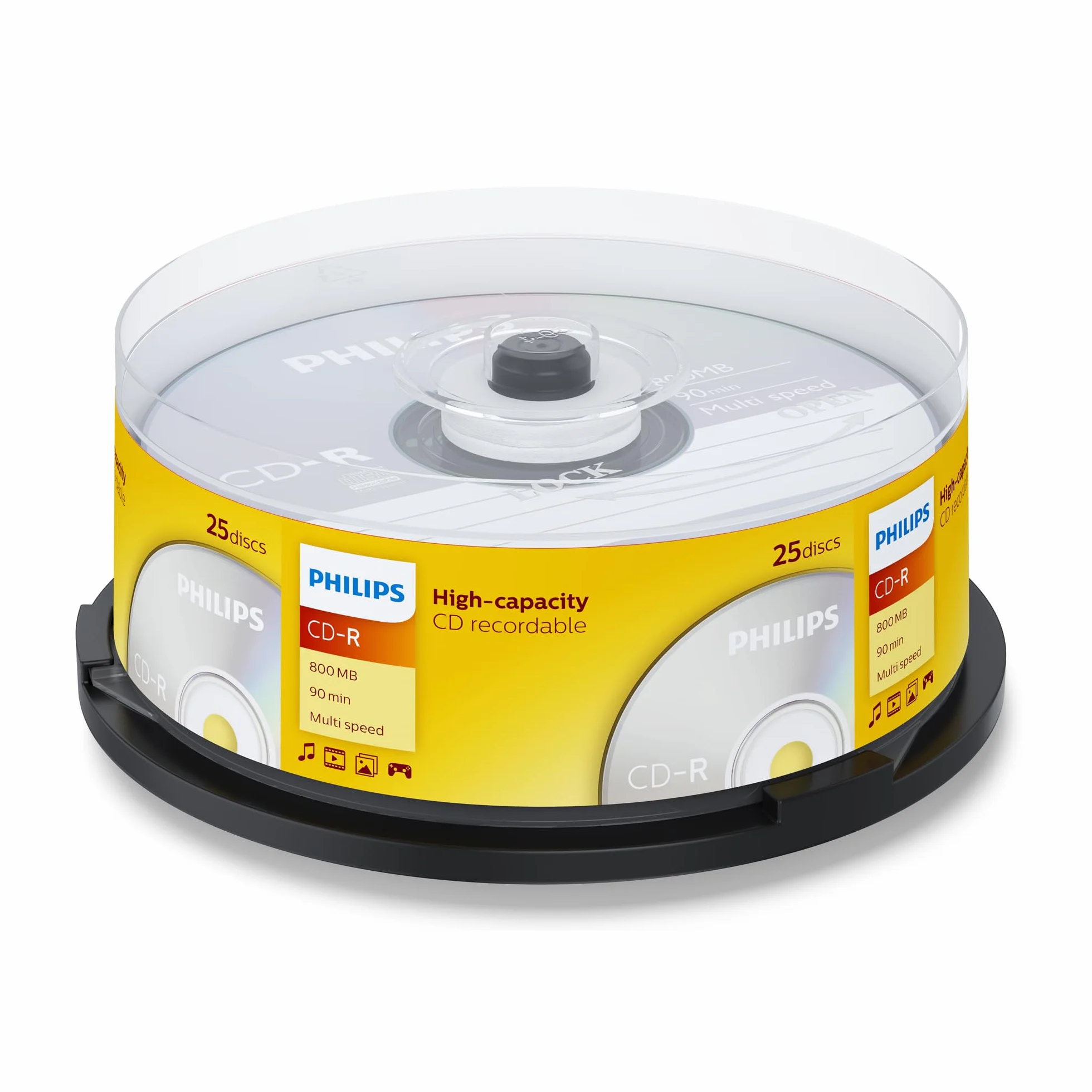 Philips CD-R 800 MB 90 minut Multi Speed wrzeciono 25 szt.