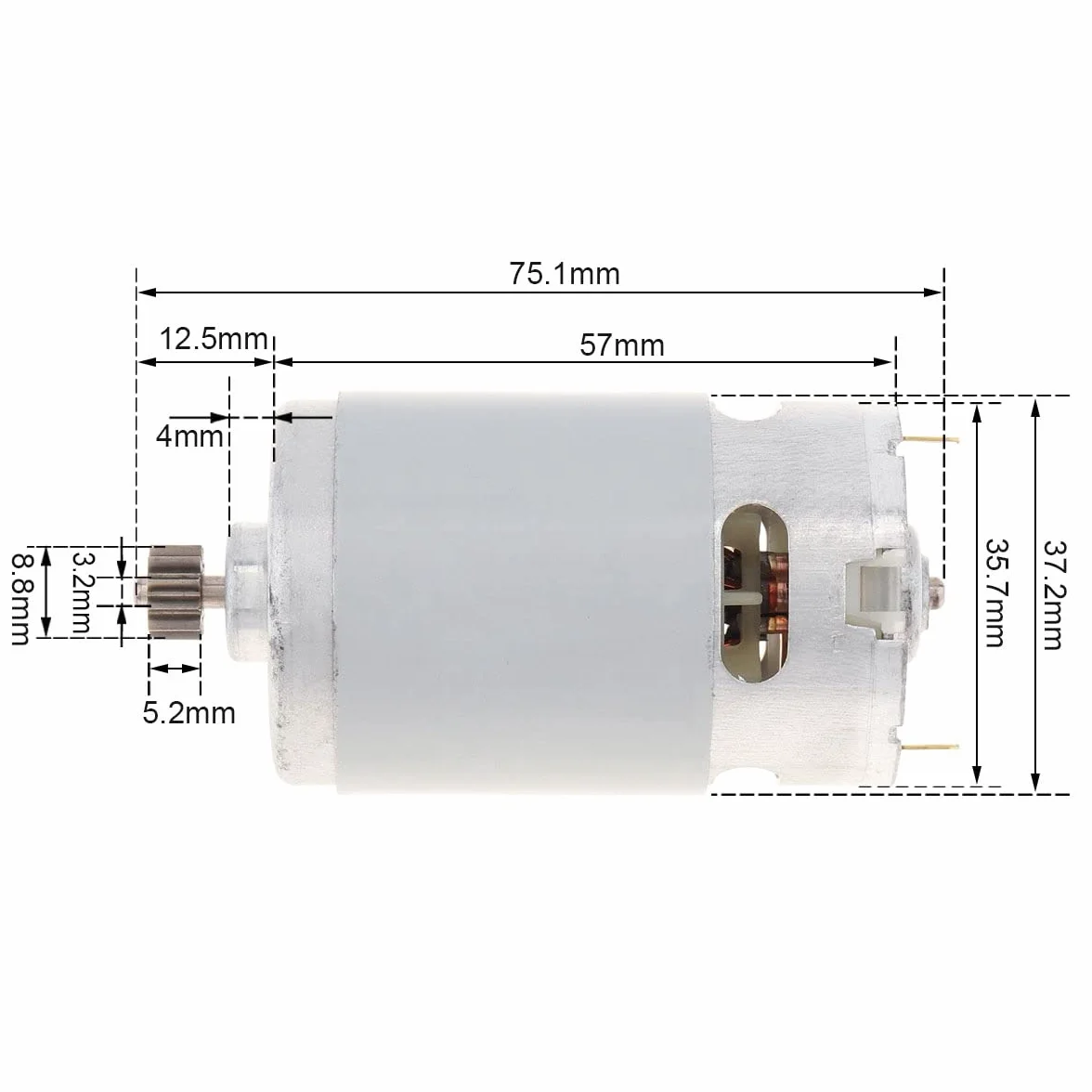 DC RS550 14,4 V 24500 TR/min Elektroniczny starter DC z dwiema prędkościami 11 zębów i skrzynią biegów o wysokim momencie obrotowym do wkrętarki akumulatorowej
