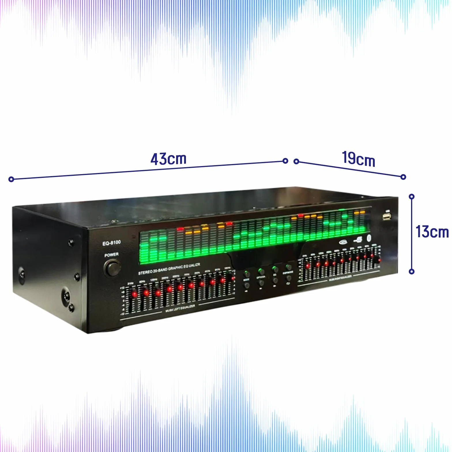 Cyfrowy Korektor Graficzny 31 Pasmowy Equalizer Profesjonalny Procesor Audio LED