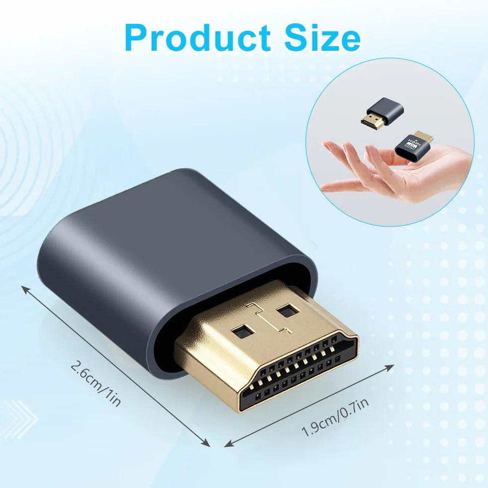 AXFEE Wtyczka HDMI Dummy 4K@60Hz 3840x2160 Monitor Wirtualny Emulator HDMI Adapter USB-C na HDMI