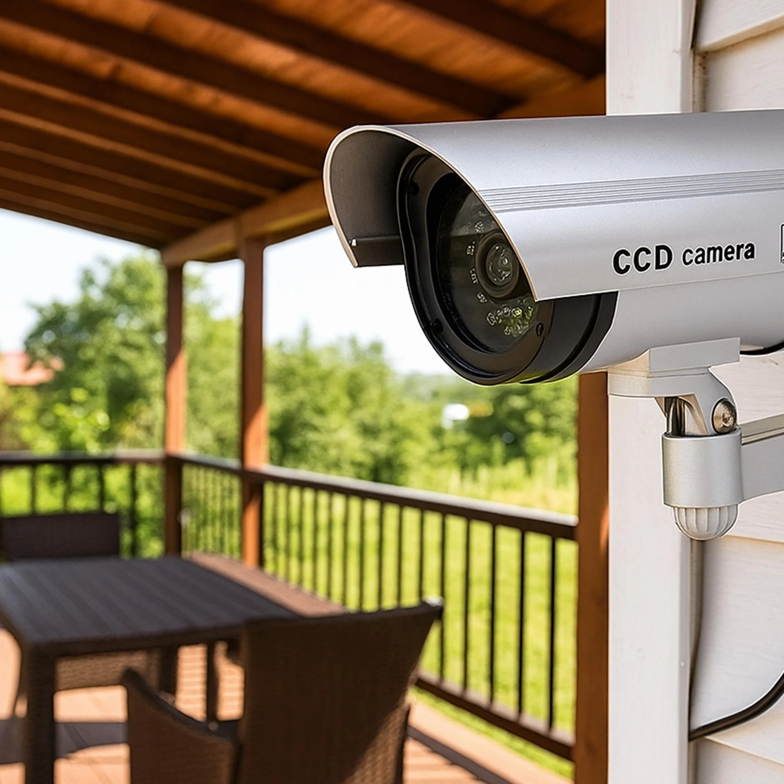 Retoo Atrapa kamery przemysłowej CCTV CCD z migającą diodą LED IR, Kopułka zewnętrzna i wewnętrzna, Odporna na warunki atmosferyczne, Czujnik bezpieczeństwa, fałszywy alarm do nadzoru domu i biura