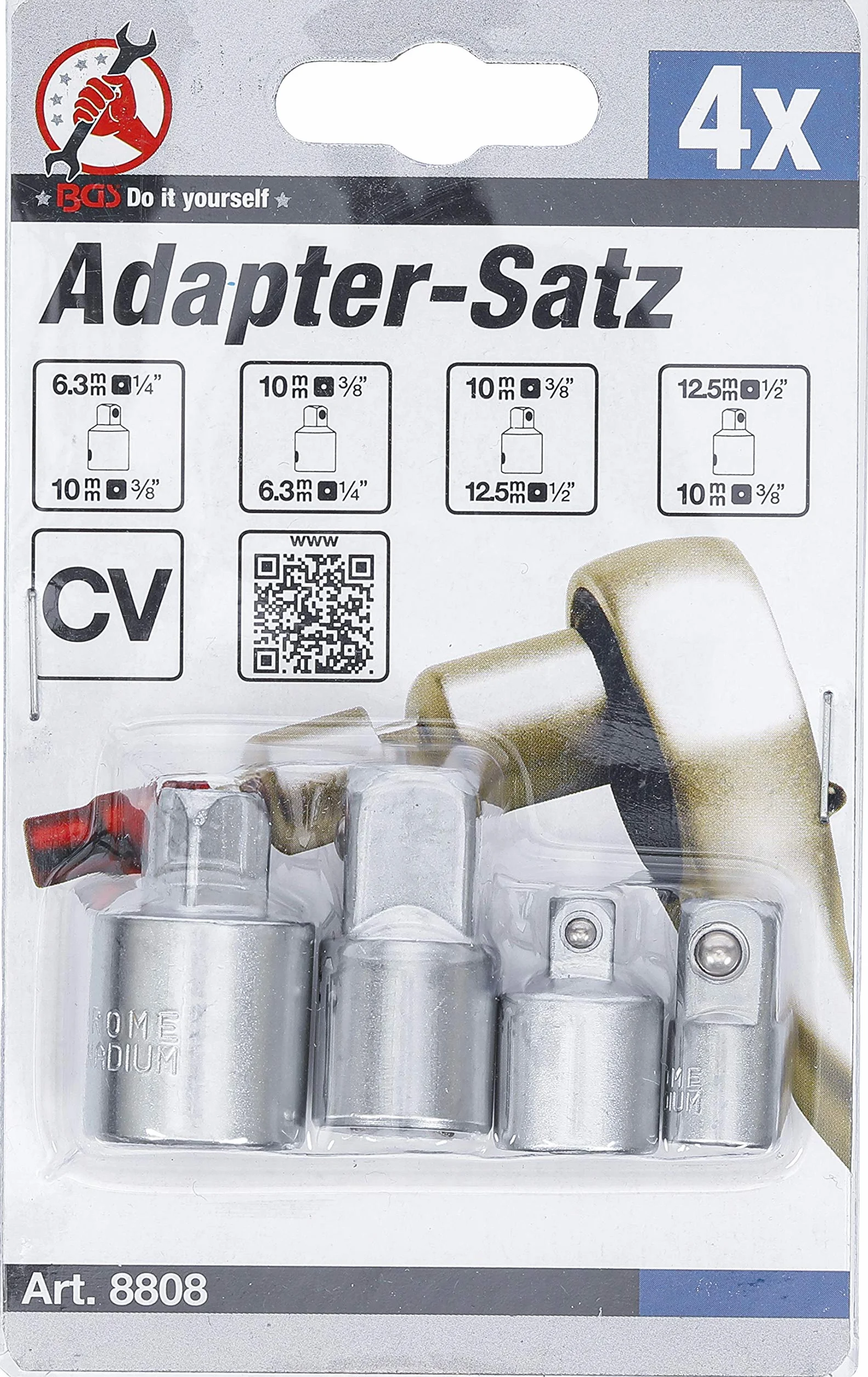 BGS Diy 8808 | Zestaw adapterów | 4 szt.