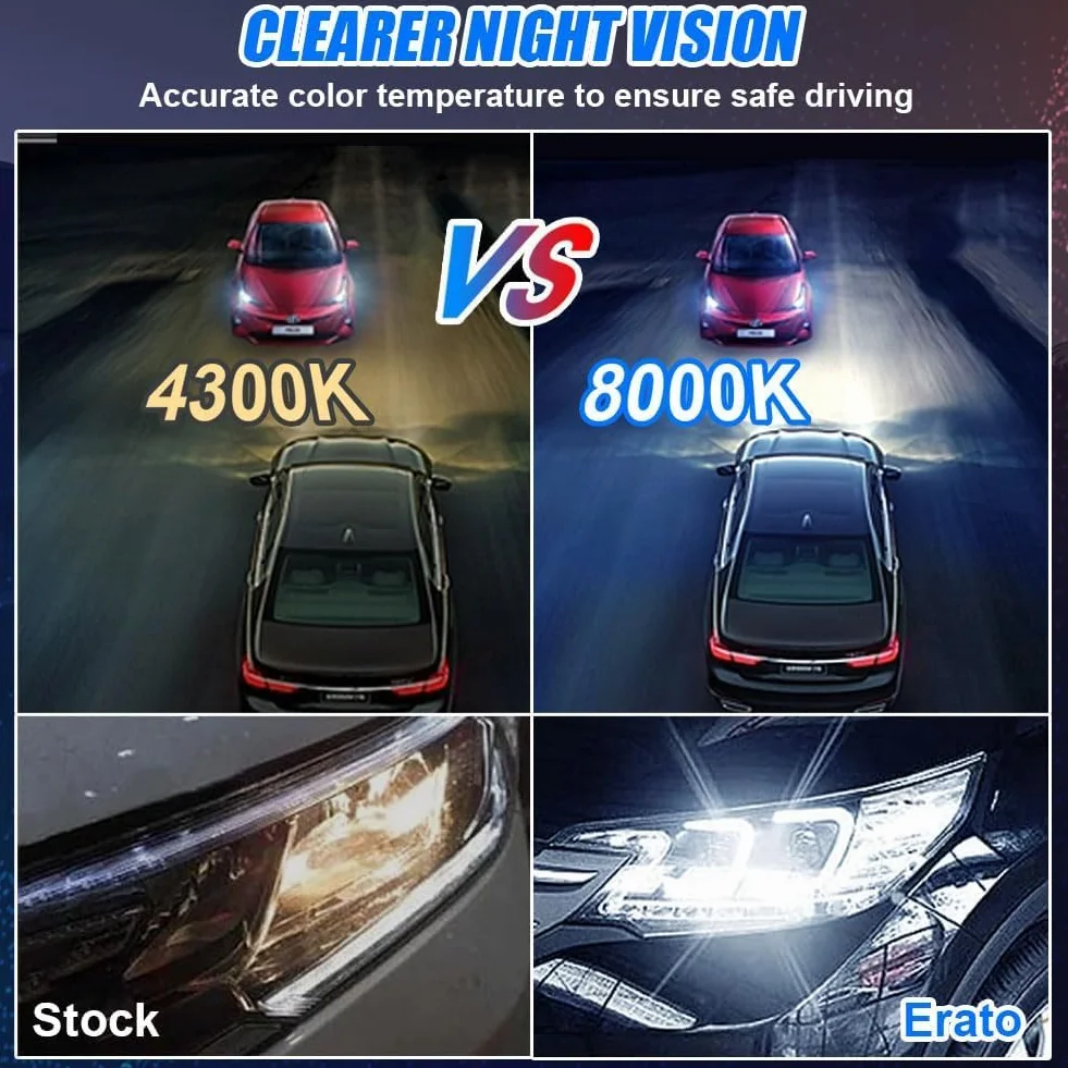 Erato HID D5S 8000K 25 W ksenonowa lampa wyładowcza biały diament mijania i światła drogowe 12 V zestaw wymienny wodoodporny samochód HID 2 szt