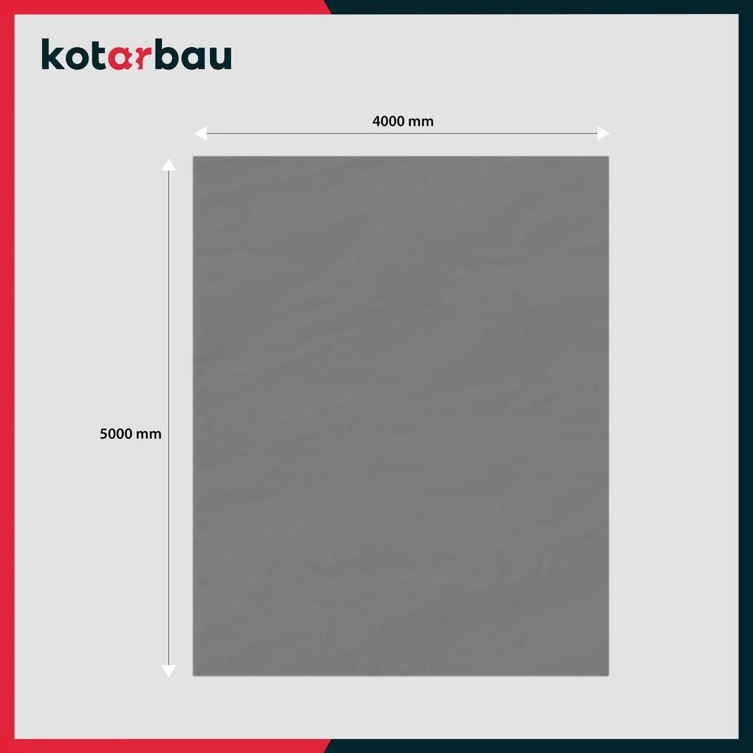 KOTARBAU® Zestaw 10 szt. Folia Malarska - 4 x 5 m - Folia Ochronna Budowlana - Gruba - Mocna - Szara
