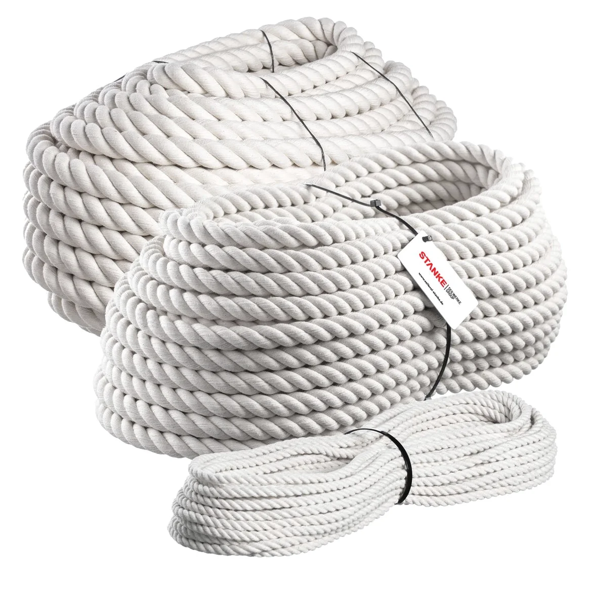 Seilwerk STANKE lina bawełniana 18 mm 30 m ręcznie kręcona lina naturalna