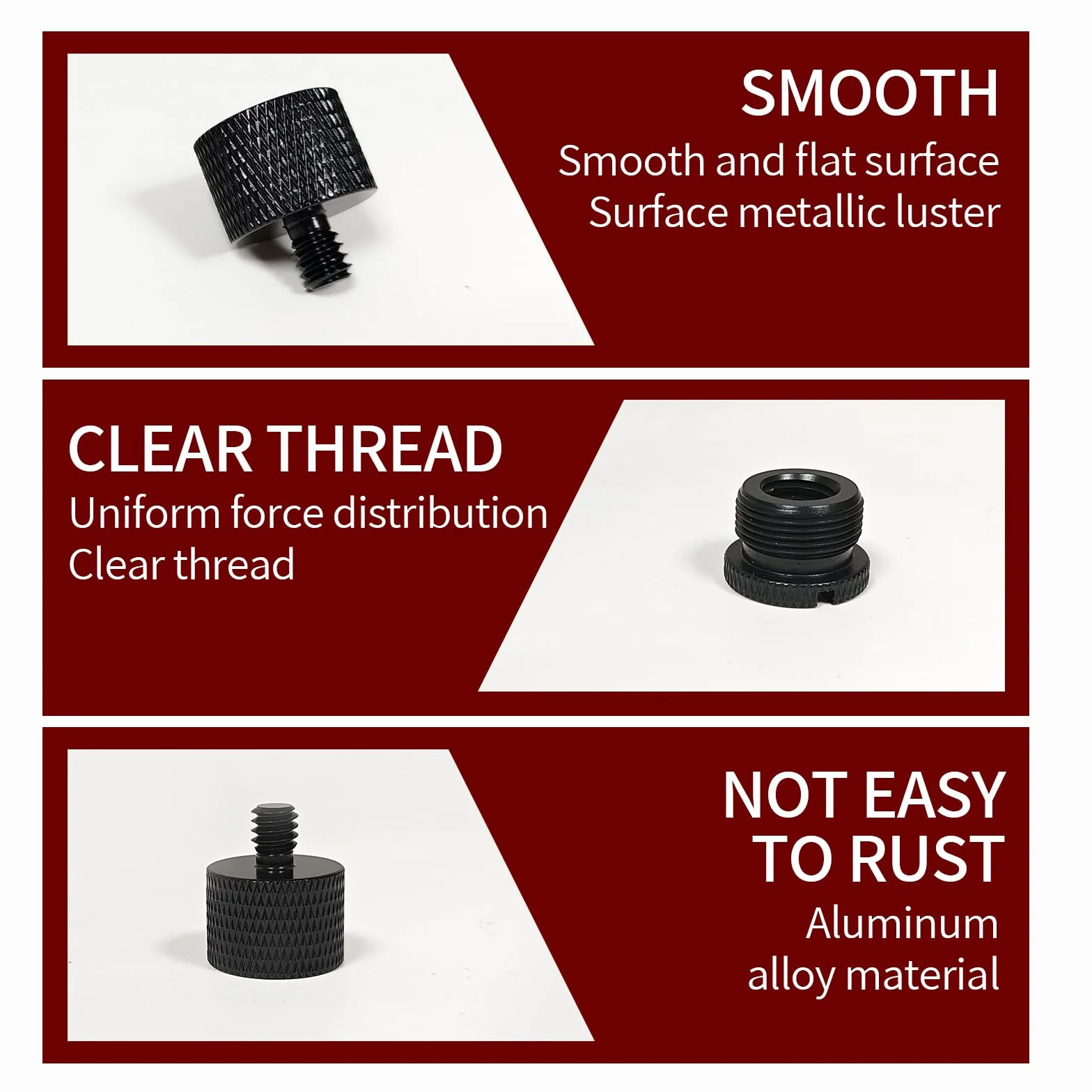 8 sztuk adapterów gwintowych, adapter do śruby statywu 5/8" na 3/8", 3/8" na 5/8", 5/8" na 1/4", 1/4" na 5/8", adapter do mikrofonu, zestaw adapterów gwintowych do statywów kamer i głośników