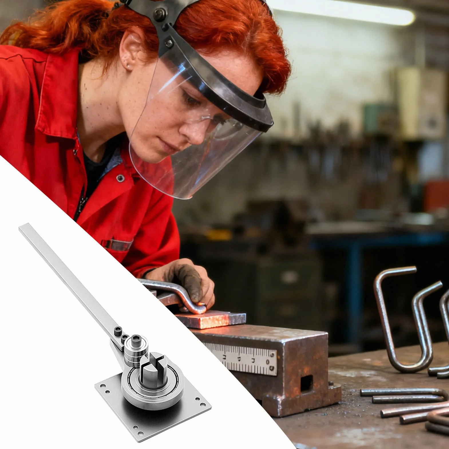 Maszyna do gięcia metalu Przenośna ręczna giętarka do stali o dużej | Maszyna do gięcia rur miedzianych Do produkcji drutu, miedzi, żelaza, taśm aluminiowych, nagrzewnic