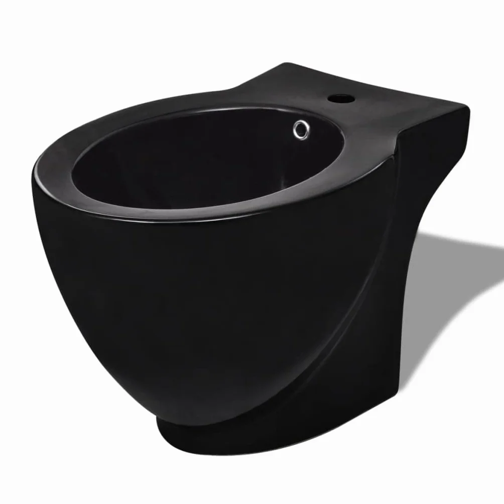 Sprzęt wodno-kanalizacyjny, armatura, toalety i bidety, stojak toaleta i bidet zestaw czarny ceramiczny