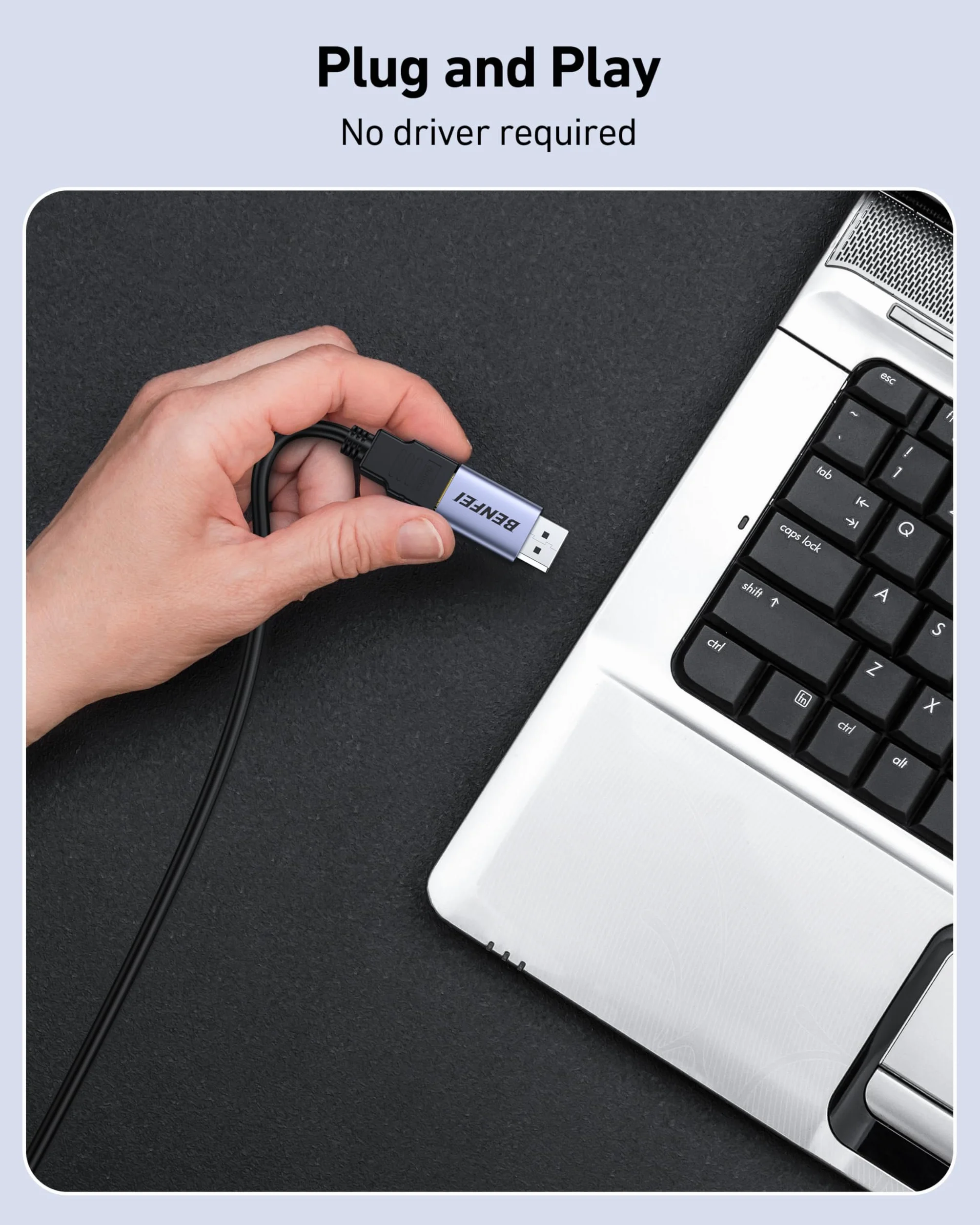 BENFEI Adapter DisplayPort na HDMI 4K 2-pak, konwerter DP 1.2 na HDMI 1.4