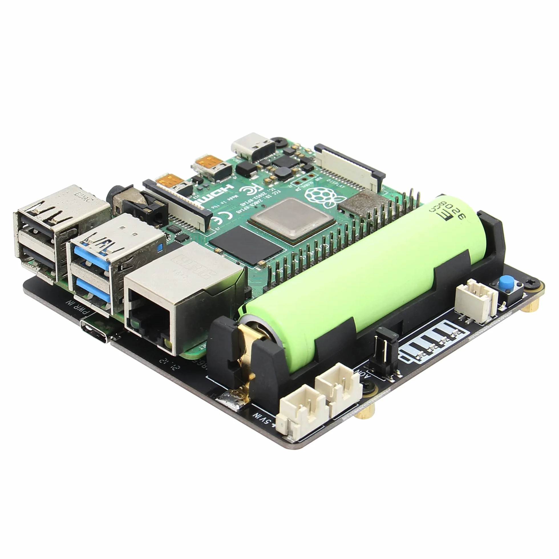 Geekworm Raspberry Pi 4 UPS X703, Ultra-compact 18650 UPS Shield with Auto Power On for Raspberry Pi 4 8GB/4GB/2GB Only