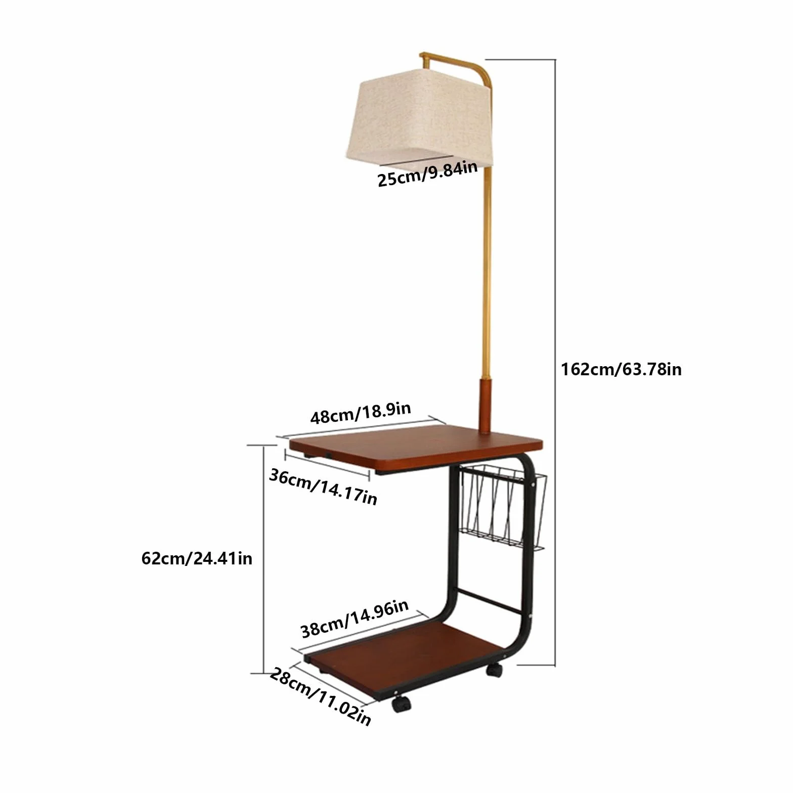 Lampa podłogowa ze stolikiem Nowoczesna kreatywna lampa podłogowa ze stołem, lampa biurkowa z portem USB, stolik końcowy z lampą podłogową, żarówka LED o 3 temperaturach barwowych do podłogi, salonu i