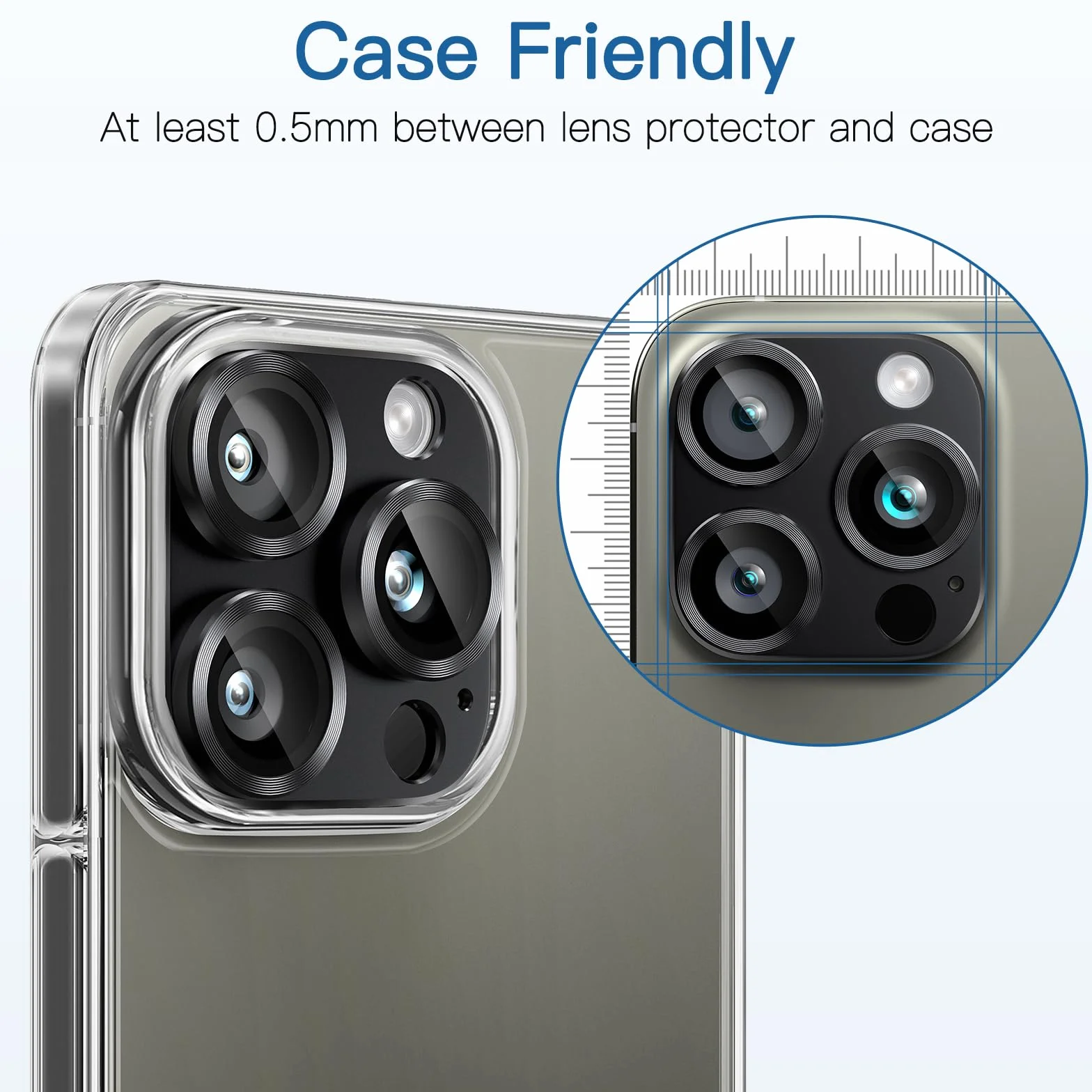 [2-pak ochrony obiektywu aparatu do iPhone 14 Pro / 14 Pro Max, szkło hartowane 9H, aluminiowa osłona płyty, koło nocne, brak pęcherzyków powietrza, czystość HD, łatwa instalacja, kolor