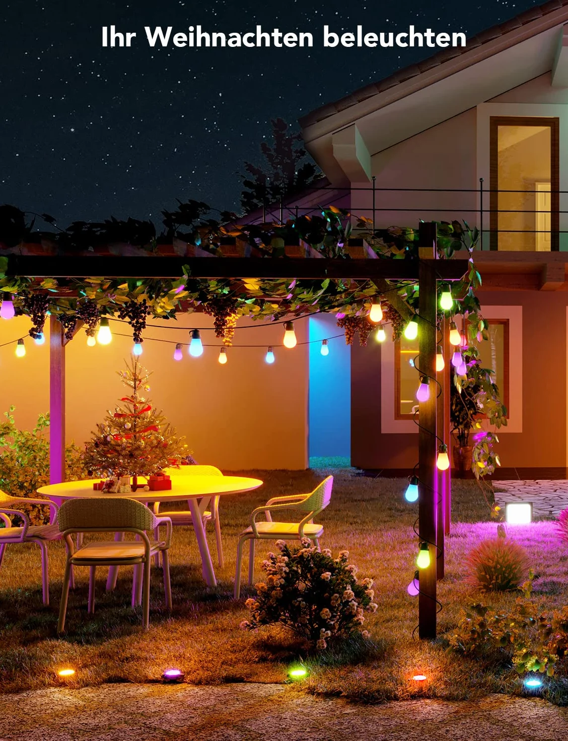 Govee RGBICWW Smart LED Spotlight, WiFi Outdoor Spotlight Works with Alexa, 2700-6500K, Dimmable LED Light with Colour Changing, IP66 Waterproof, Pack of 4