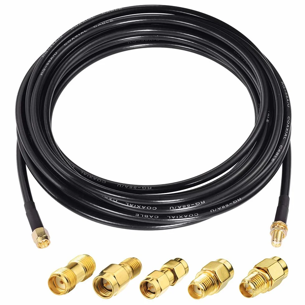 Superbat Kabel koncentryczny SMA męski na żeński RG58 3 m zestaw adaptera RF