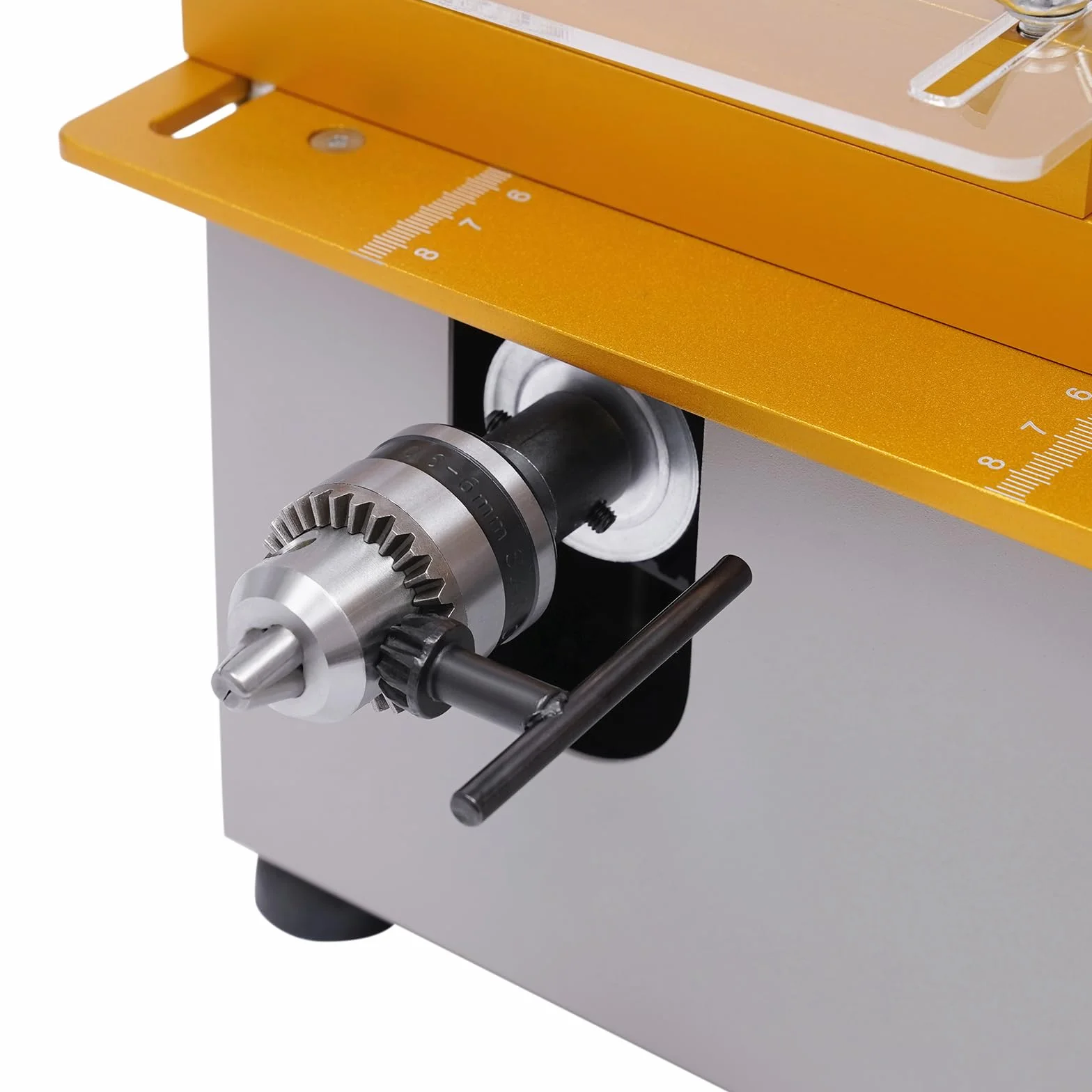 Stołowa pilarka tarczowa 9000 obr./min z 4 brzeszczotami, 300 W, mini obróbka drewna, elektryczna piła stołowa o grubości cięcia 0-29 mm, do cięcia, szlifowania, polerowania, rzeźbienia