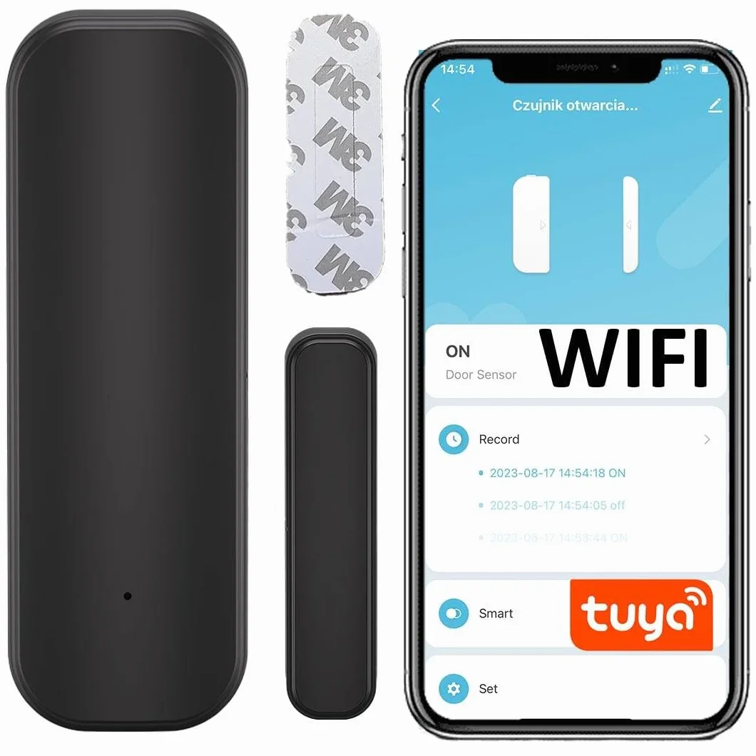 Czujnik otwarcia drzwi i okna WIFI TUYA SMART CZARNY kontaktron