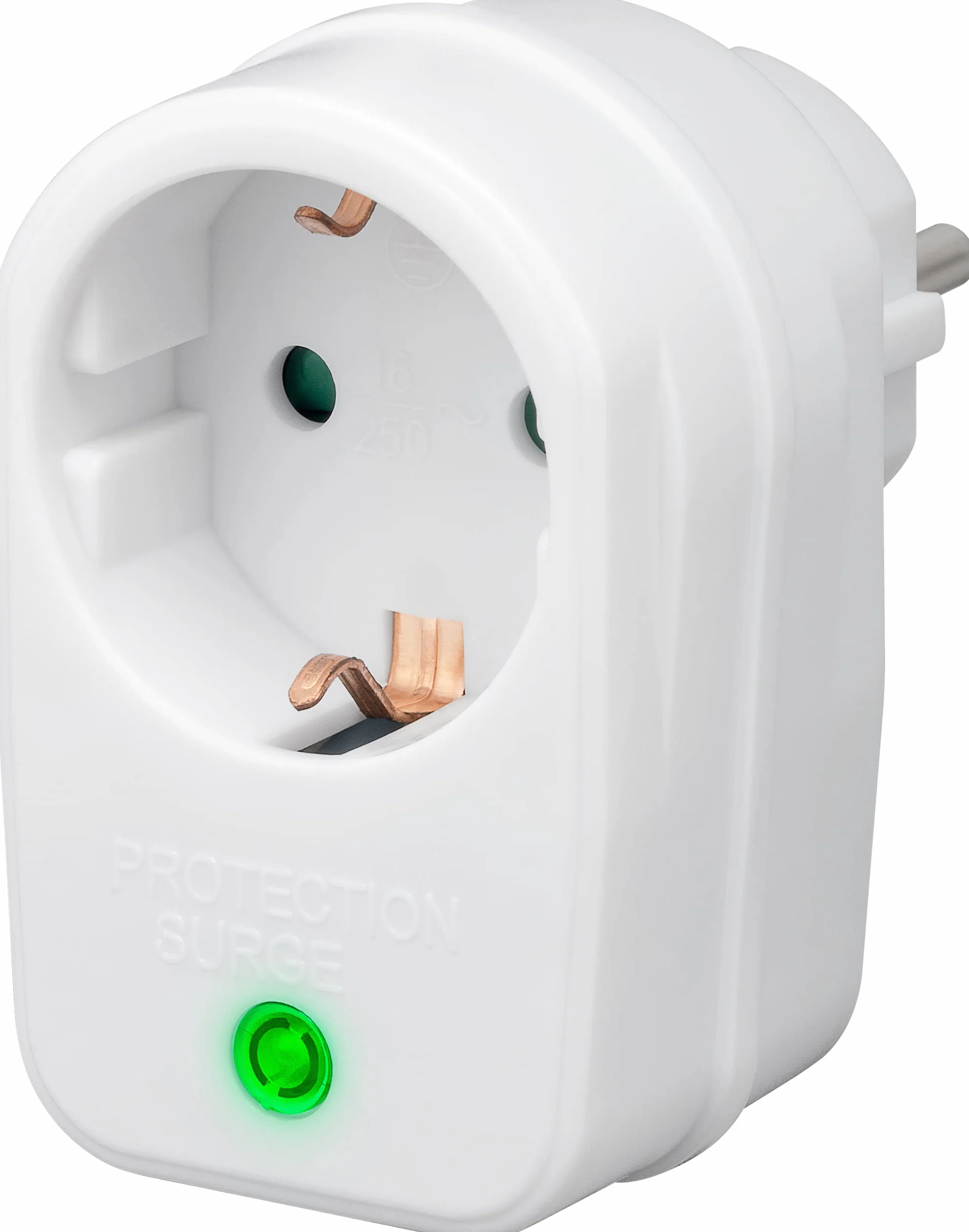 Goobay 51270 zabezpieczenie sieciowe i przeciwprzepięciowe, adapter gniazdka, gniazdo wtykowe ze stykiem ochronnym, białe, 230 V, maks. 3500 W
