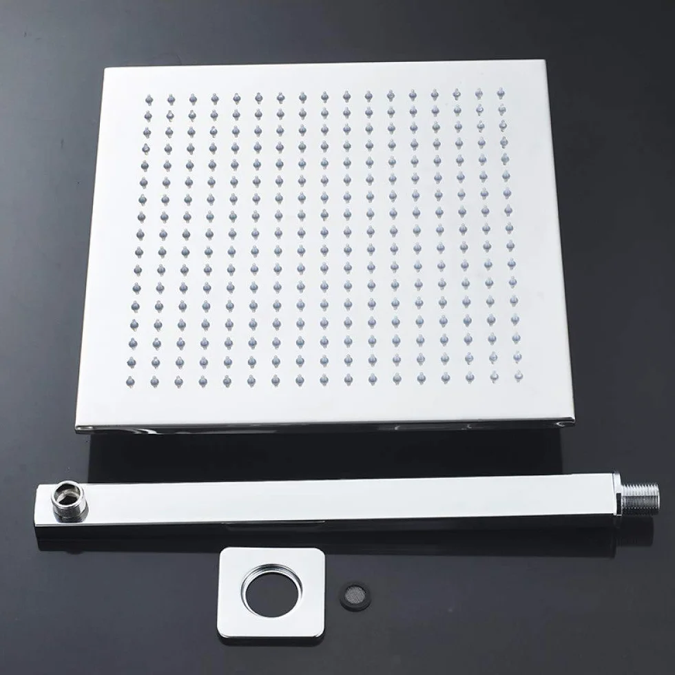 Bateria natryskowa do łazienki, chromowana, deszczownica LED, bateria do wanny, montowana na ścianie, bateria mieszająca do wanny i prysznica, bateria natryskowa do łazienki, zestaw natryskowy 12 ca