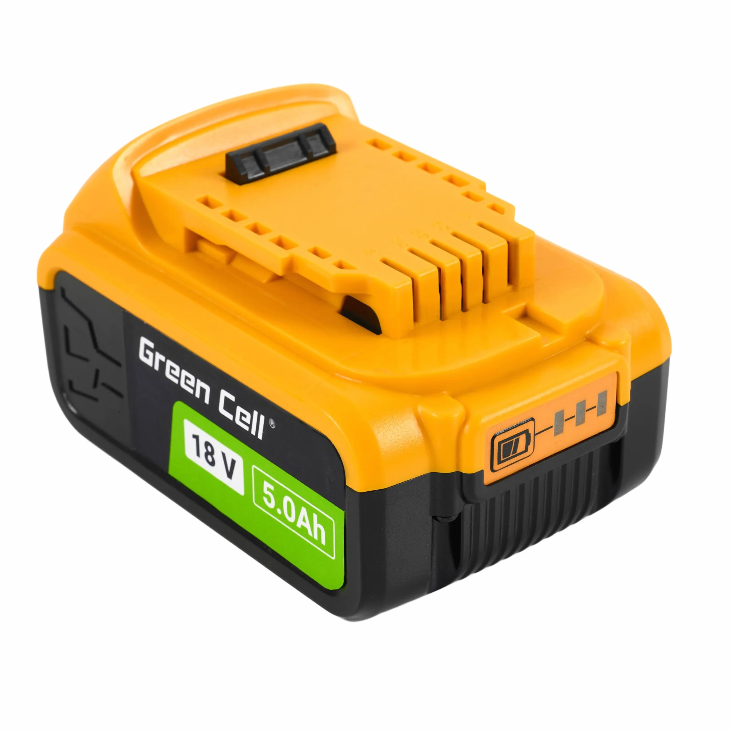Green Cell (5 Ah 18 V Li-Ion) akumulator 5000 mAh zapasowy akumulator do DeWalt XR 18 V DCB184 DCB182 DCB200 DCB201 DCB180 DCB181 ze wskaźnikiem naładowania baterii, bez efektu pamięci