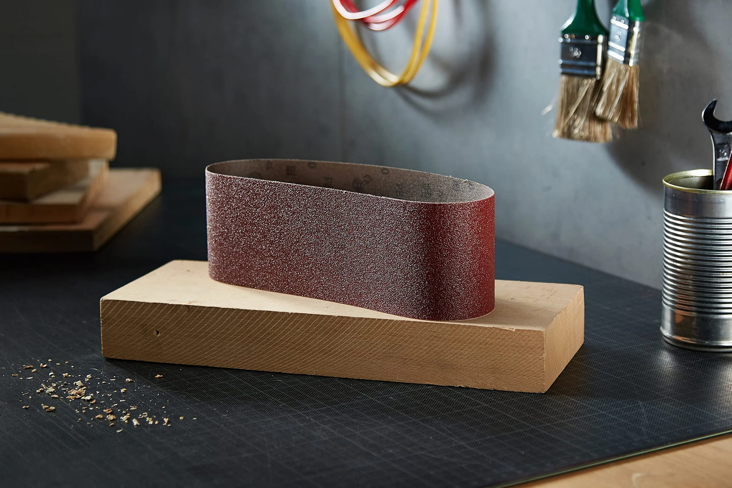 Bosch 9x Zestaw Taśm Szlifierskich (do Drewno, Ziarnistość 60/80/100, 75 x 533 mm, Osprzęt do Szlifierek Taśmowych)