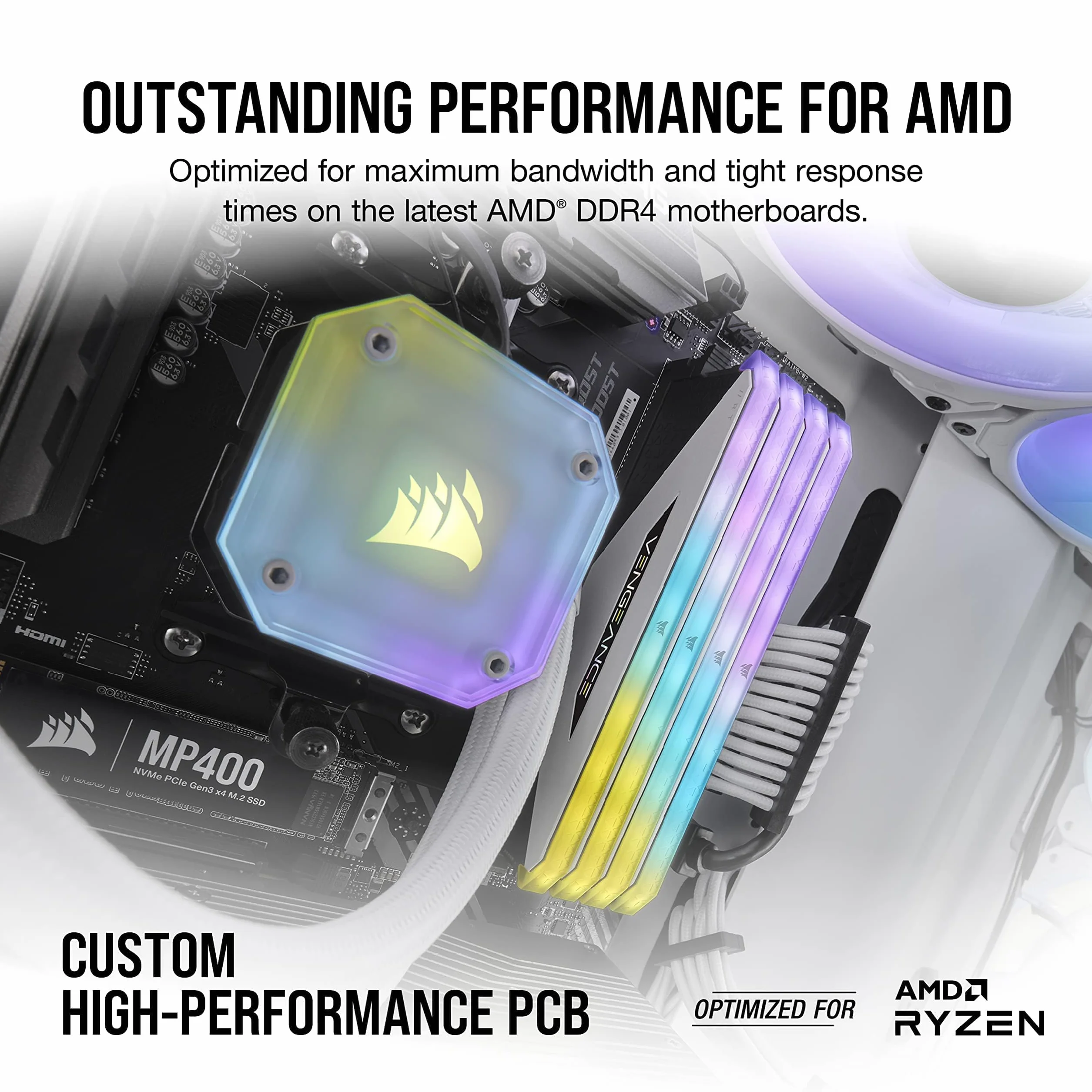 Corsair Vengeance RGB RT 16GB DDR4 3200MHz C16 pamięć stacjonarna biała