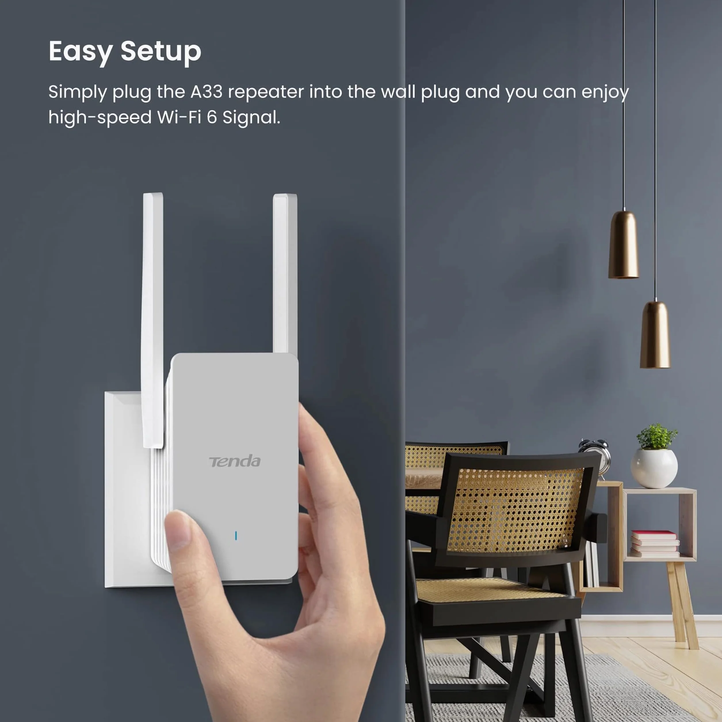 Tenda Wzmacniacz Wi-Fi 6 AX3000, Dwuzakresowy 2.4 GHz/5GHz, Przedłużacz Wi-Fi, Tryb AP, WPS, Biały