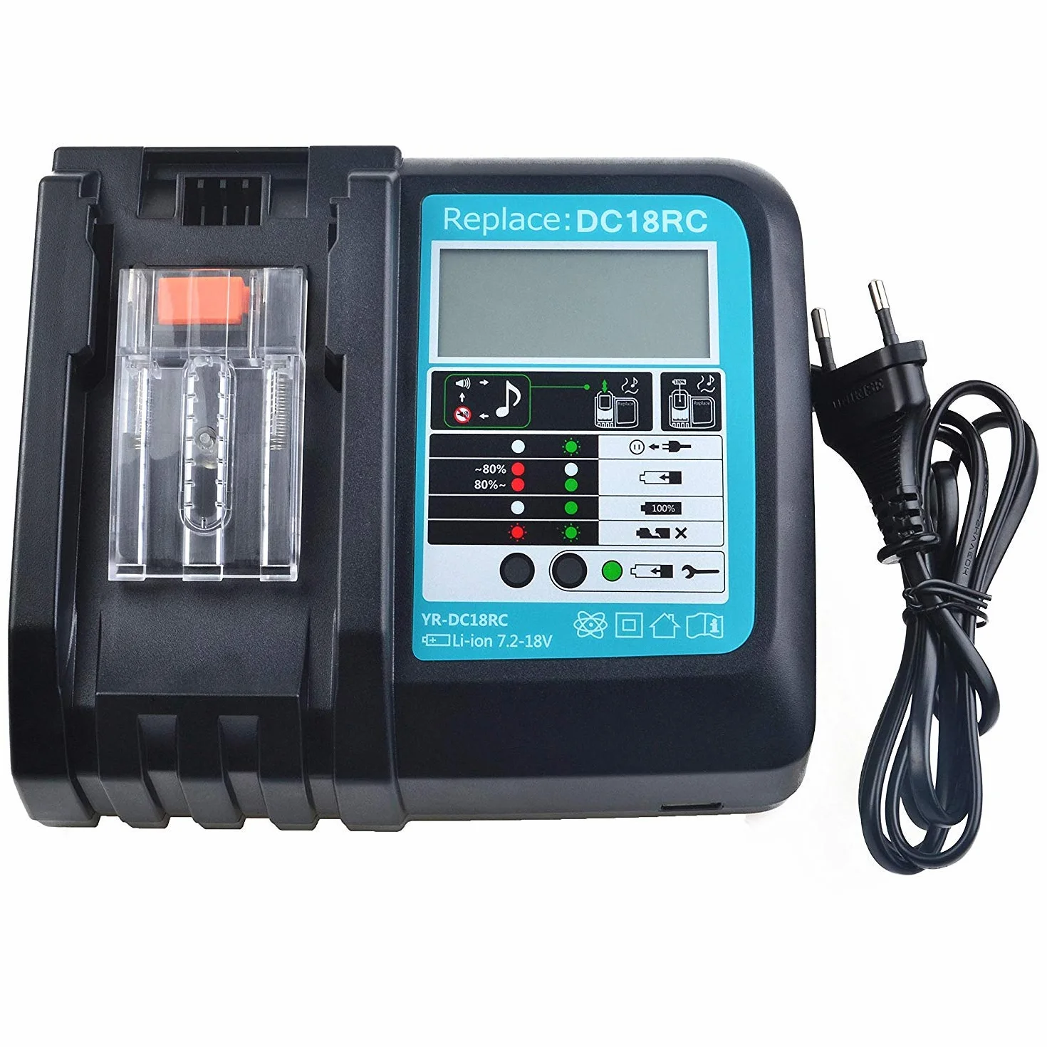 2 x wymienne baterie BL1850B 5000 mAh + ładowarka 18V 5 Ah do Makita DC18RC 3A, kompatybilne z BL1860B, BL1830B, do kosiarek DLM431Z, DLM380Z, DUC353Z, DHR171Z, DHP482Z