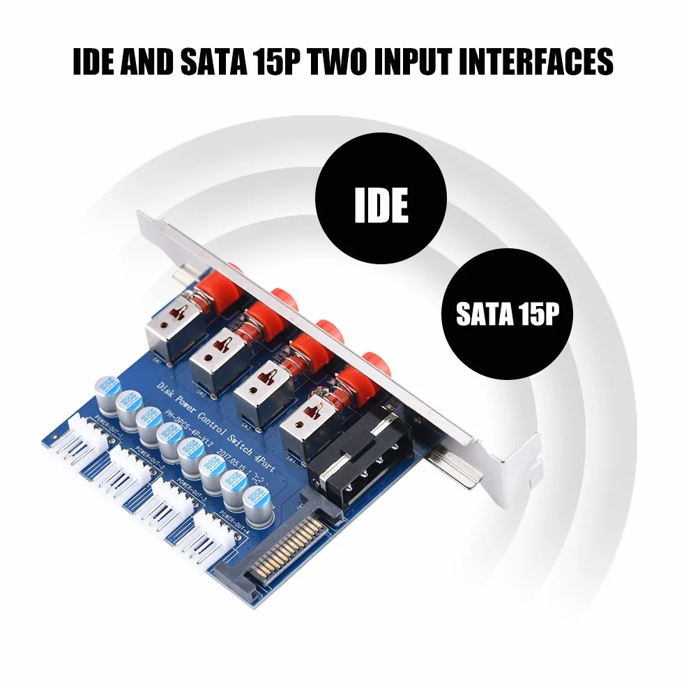 Power Switch Moduł do interfejsów SATA 15P / IDE 120 mm pełna wysokość montażu