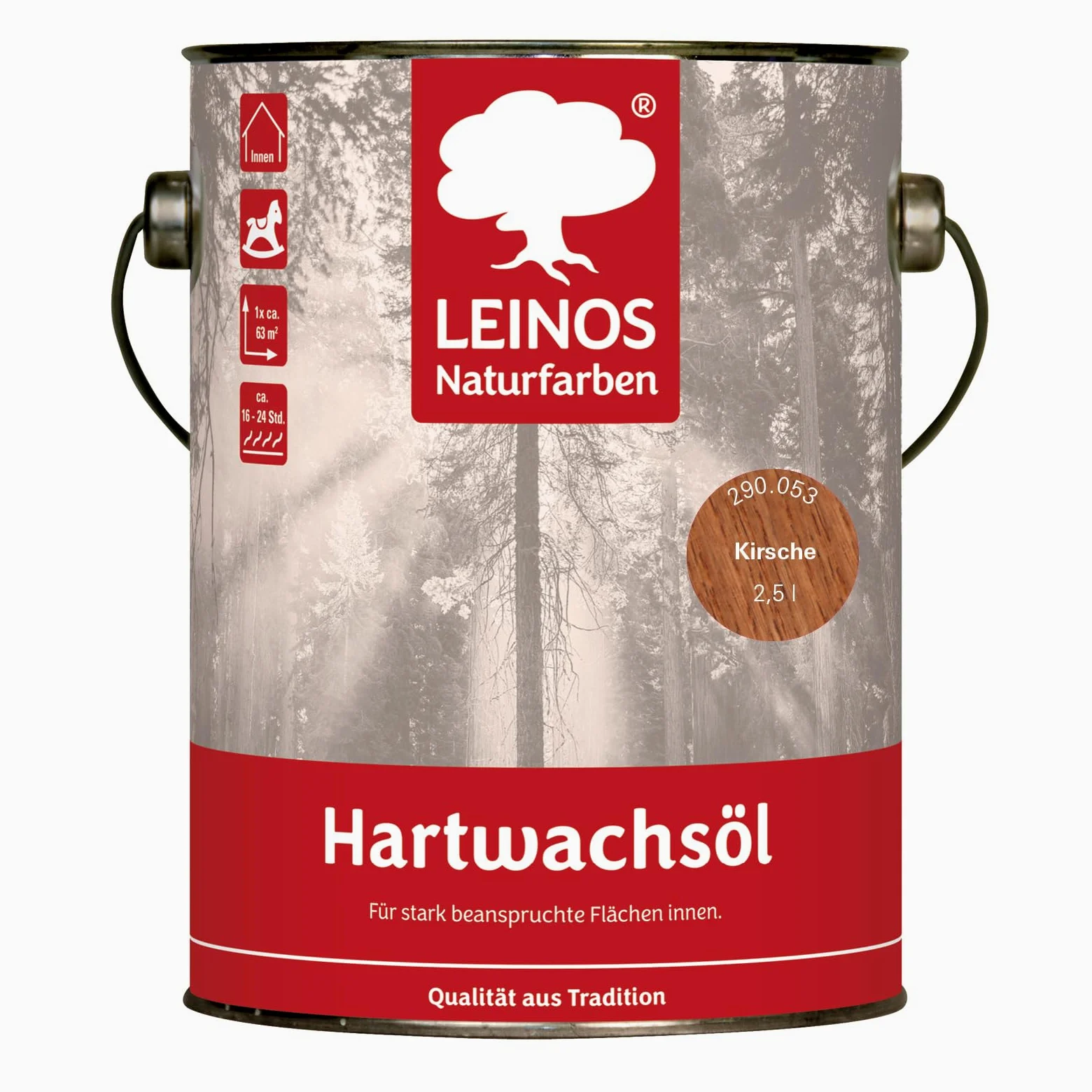 Leinos 290 Olej woskowy twardy 053 wiśnia 2,5 l