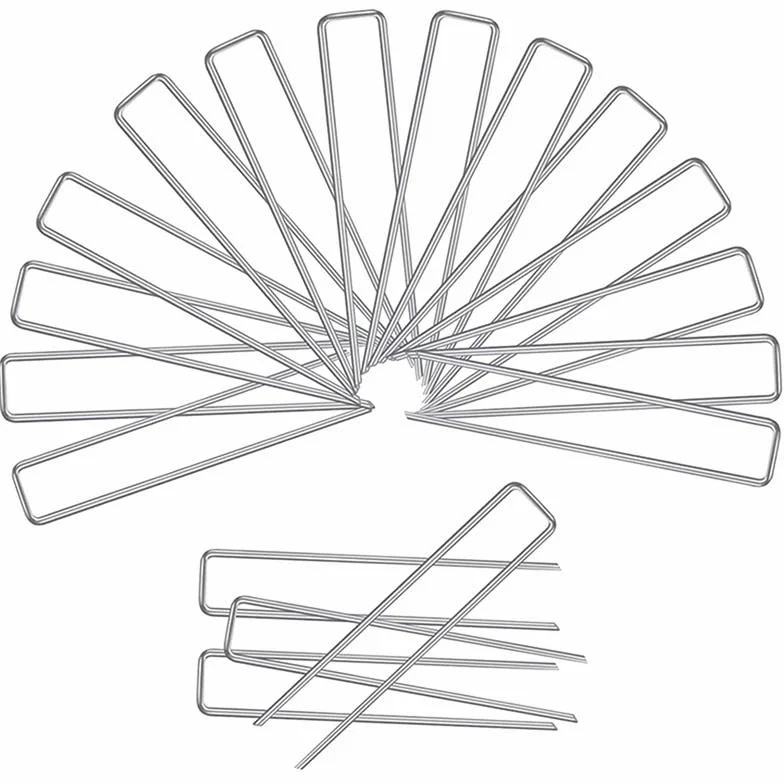 Szpilki do trawy w kształcie litery U. Metalowe oc Kołki ogrodowe w kształcie litery U, ocynkowane, metalowe, do ogrodnictwa