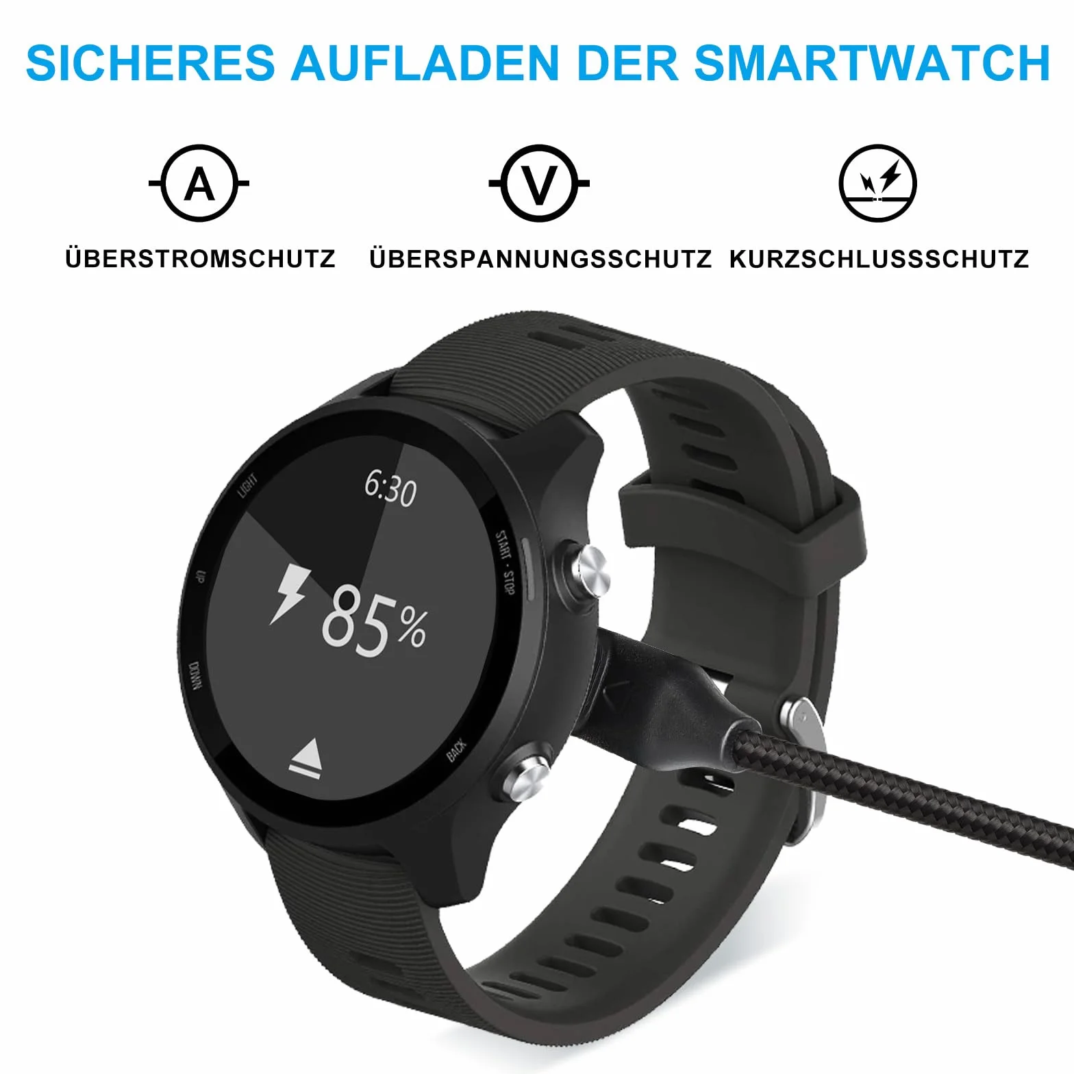 ELUTENG Ładowarka do Garmin z 2 adapterami USB C 90 stopni, kompatybilna z Garmin Fenix 8 E 7 7S 7X 6 6S 6X Pro 5 5S 5X Plus, Epix, Approach x10/S60/S62, Vivoactive, Vivomove, Venu, Forerunner