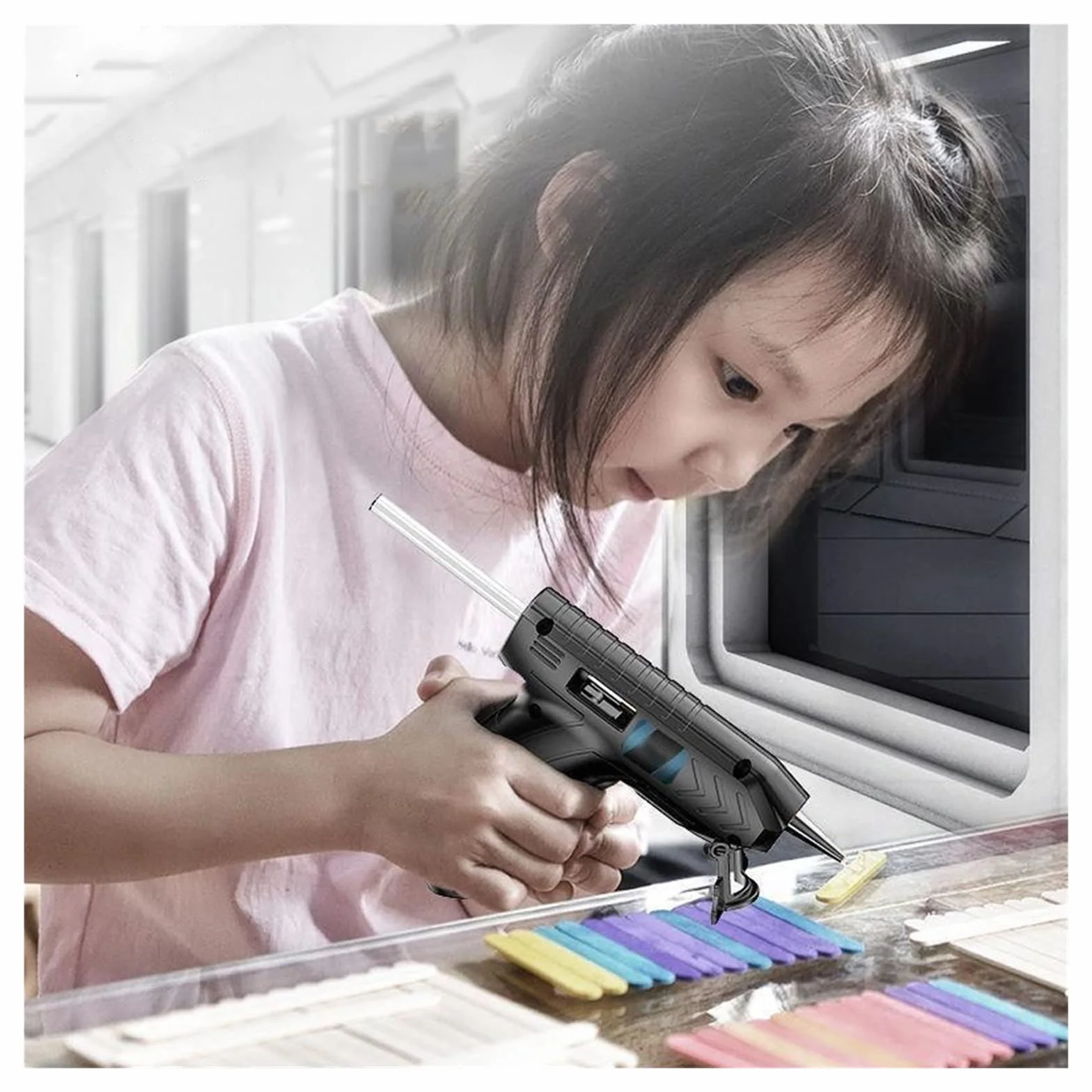 Pistolet Do Kleju Na GorąCo Przenośny Elektryczny Pistolet Do Klejenia Na Gorąco Z Klejem W Sztyfcie USB Akumulator Gospodarstwa Domowego Bezprzewodowy DIY Pistolet Do Klejenia Na Gorąco Spray Narzędz