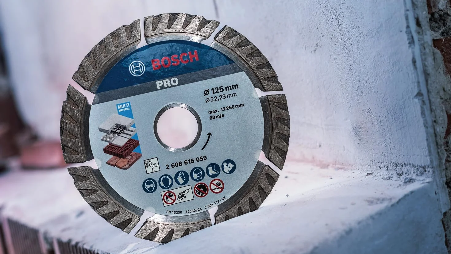 Bosch 10x Diamentowe tarcze tnące o długiej żywotności PRO Multi Material z otworem 22,23 mm (do Beton, Beton zbrojony, Ø 125 mm, Professional Akcesoria Mała szlifierka kątowa)