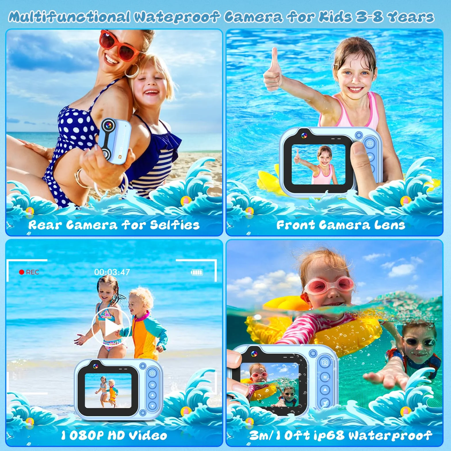 Aparat cyfrowy wodoodporny 3m 1080P Full HD 26MP 10x zoom cyfrowy do snorkelingu