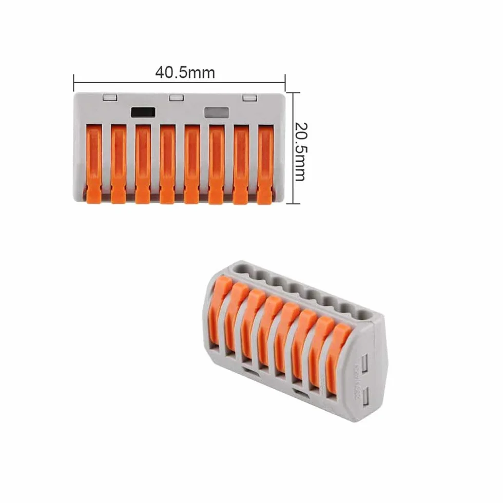 10 sztuk PCT-218 Dźwignia Nakrętka Kabel Złącza Złącza, 8 Porty Złącze Kabel Kompaktowy Sterownik, Szybki Sprężyna Złącze Blok Terminal