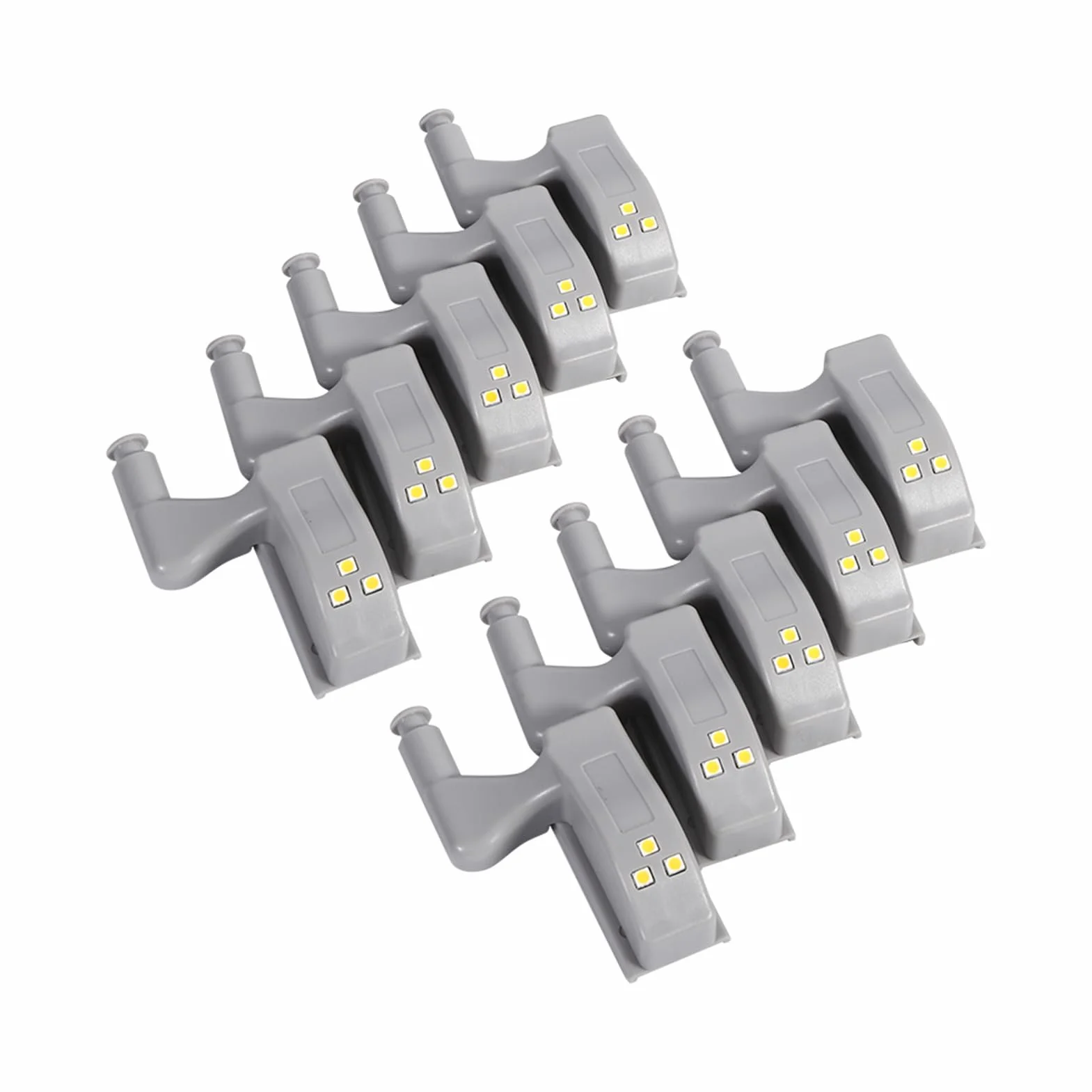 LED Czujnik Oświetlenia do Szafek, 10 Sztuk, Zawiasowe Lampki Nocne, Ciepła Biel, Automatyczne Włączanie, do Kuchni i Szaf