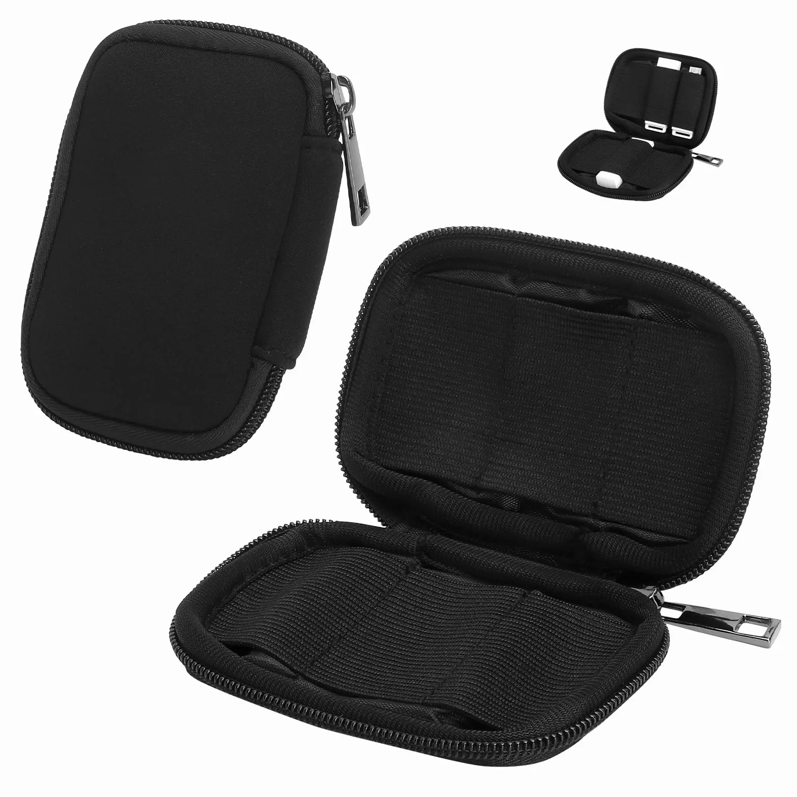 Torba na pendrive USB organizer 6 sztuk czarna