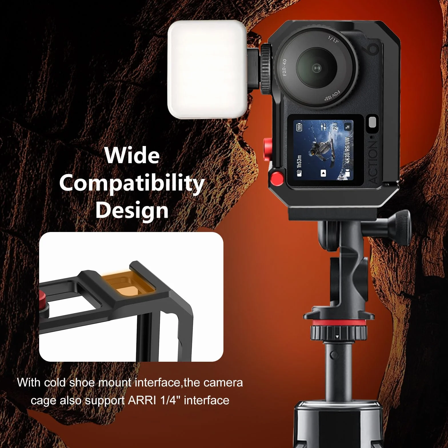 Klatka na aparat DJI Action 6 Osmo Action 6 z szybkim uwalnianiem ARRI 1/10.2 cm