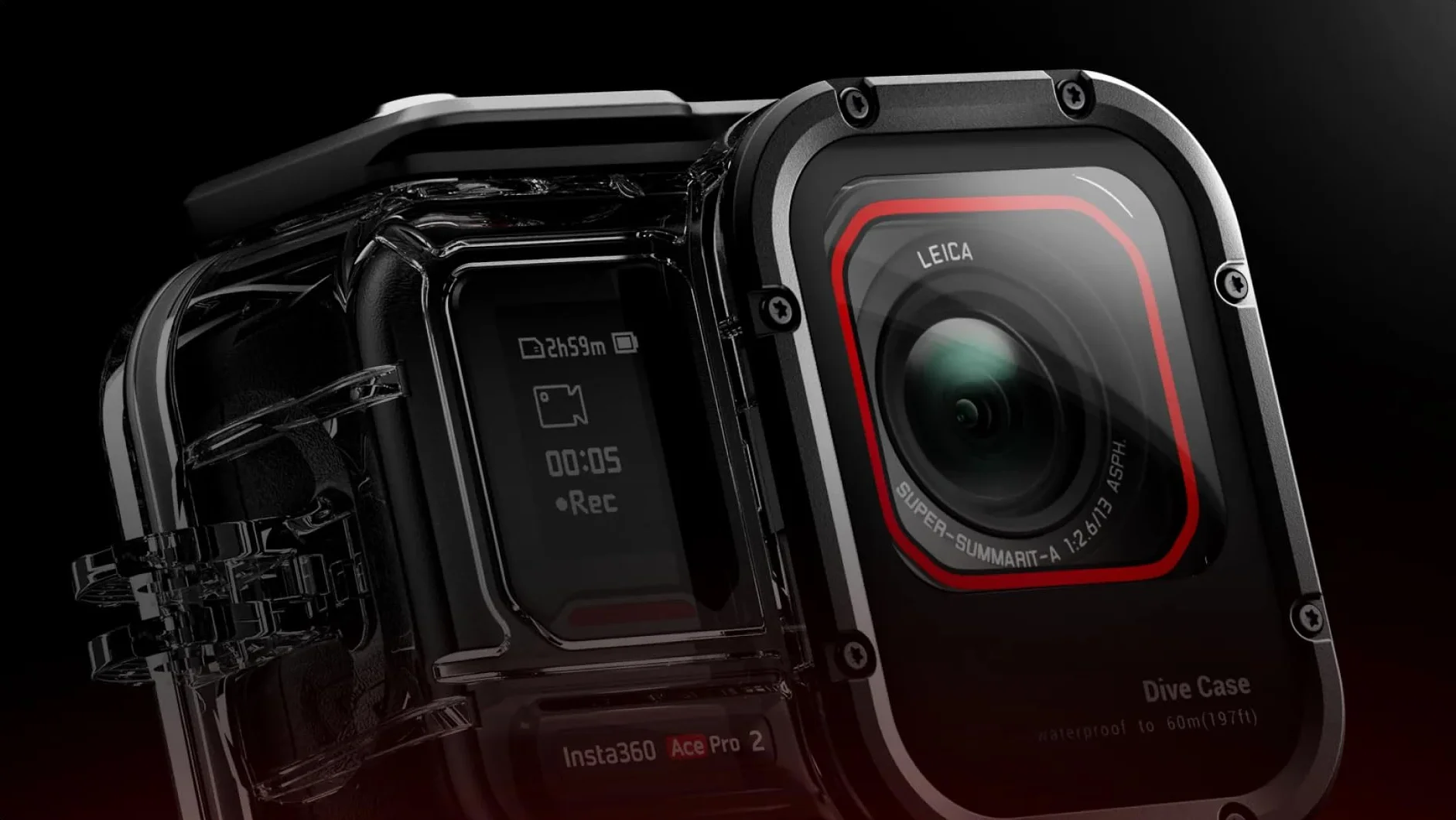Insta360 Etui nurkowe, kompatybilne z Ace Pro 2, wodoszczelność do 60 metrów, soczewka szklana, przezroczysta