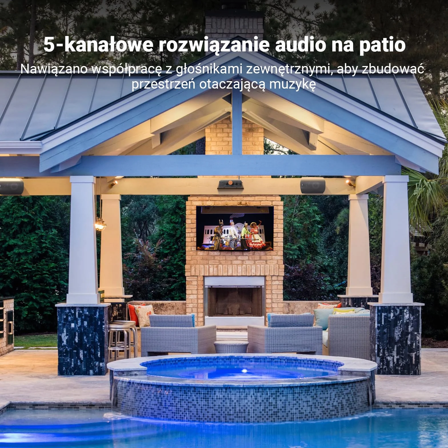 Fosi Audio HT4S Wzmacniacz Bluetooth do Głośników Zewnętrznych, 4-Kanałowy Wzmacniacz Mocy do Kokpitu Wyścigowego Bass Shaker Sim, Stereofoniczny Domowy Odbiornik Audio 4.1/5.0 CH