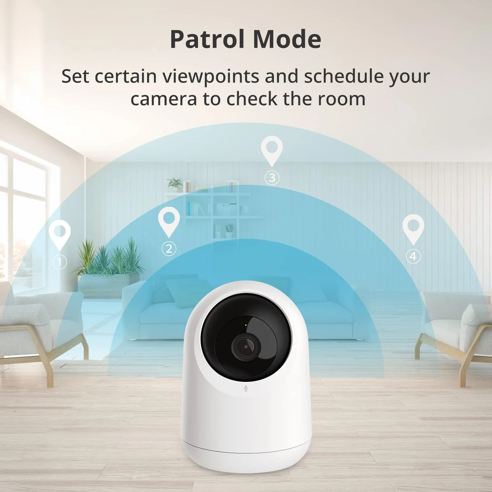 SwitchBot Kamera do monitoringu wewnątrz, kamera WLAN z osłoną pola widzenia 360°/115°, wykrywanie osób, śledzenie ruchu, 2-drożne audio, widoczność w nocy na podczerwień, kompatybilna z Alexa, tylko
