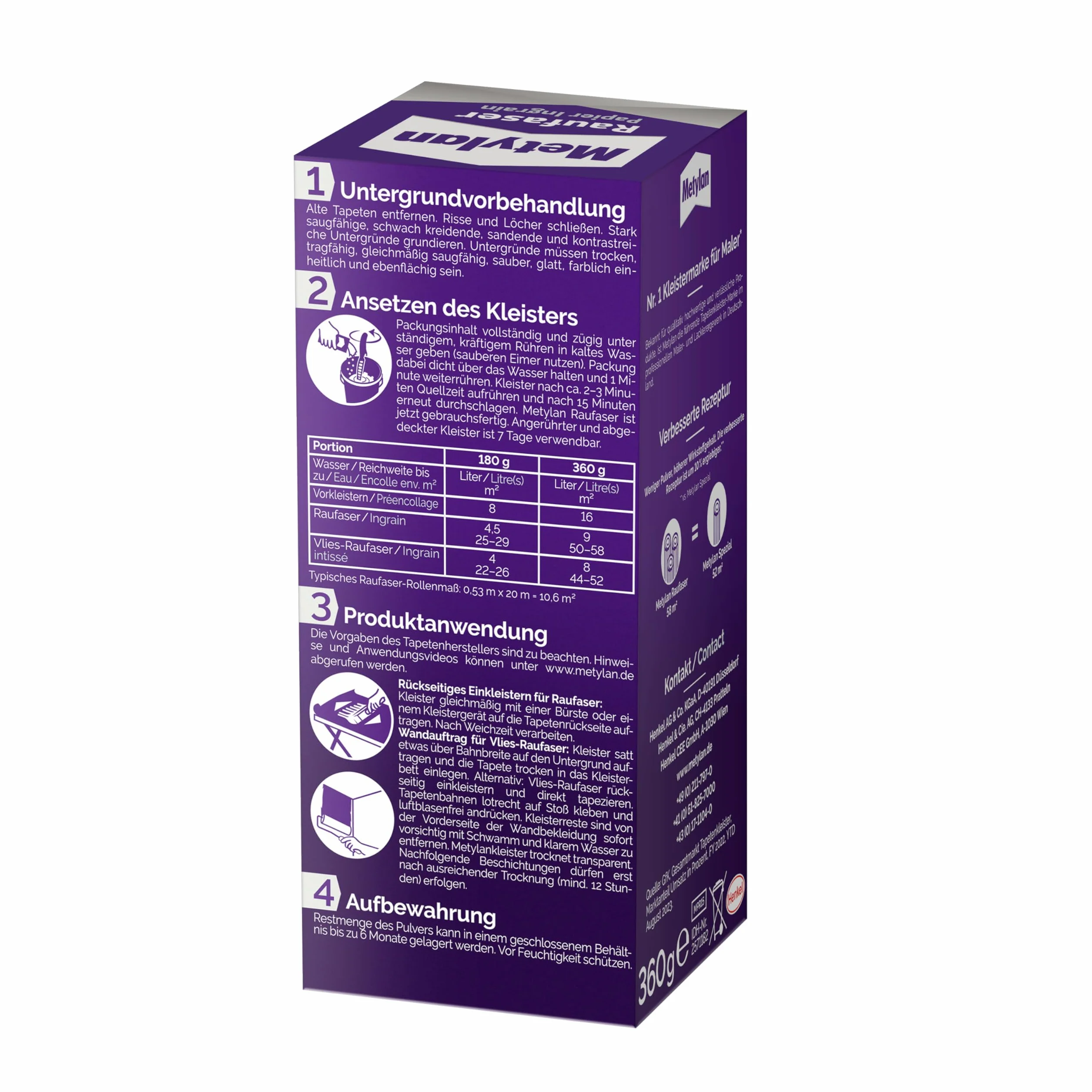 Metylan Klej do Tapet, Przezroczysty, 360 g