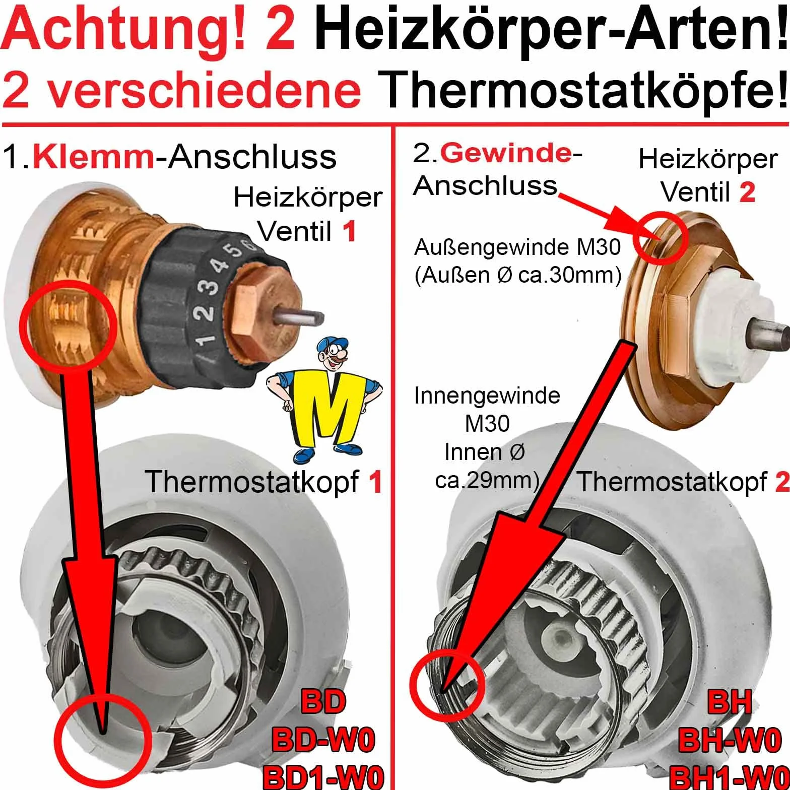Adapter kątowy 90 stopni do grzejników wymiennych | Oventrop | Przyłącze M30 x 1,5