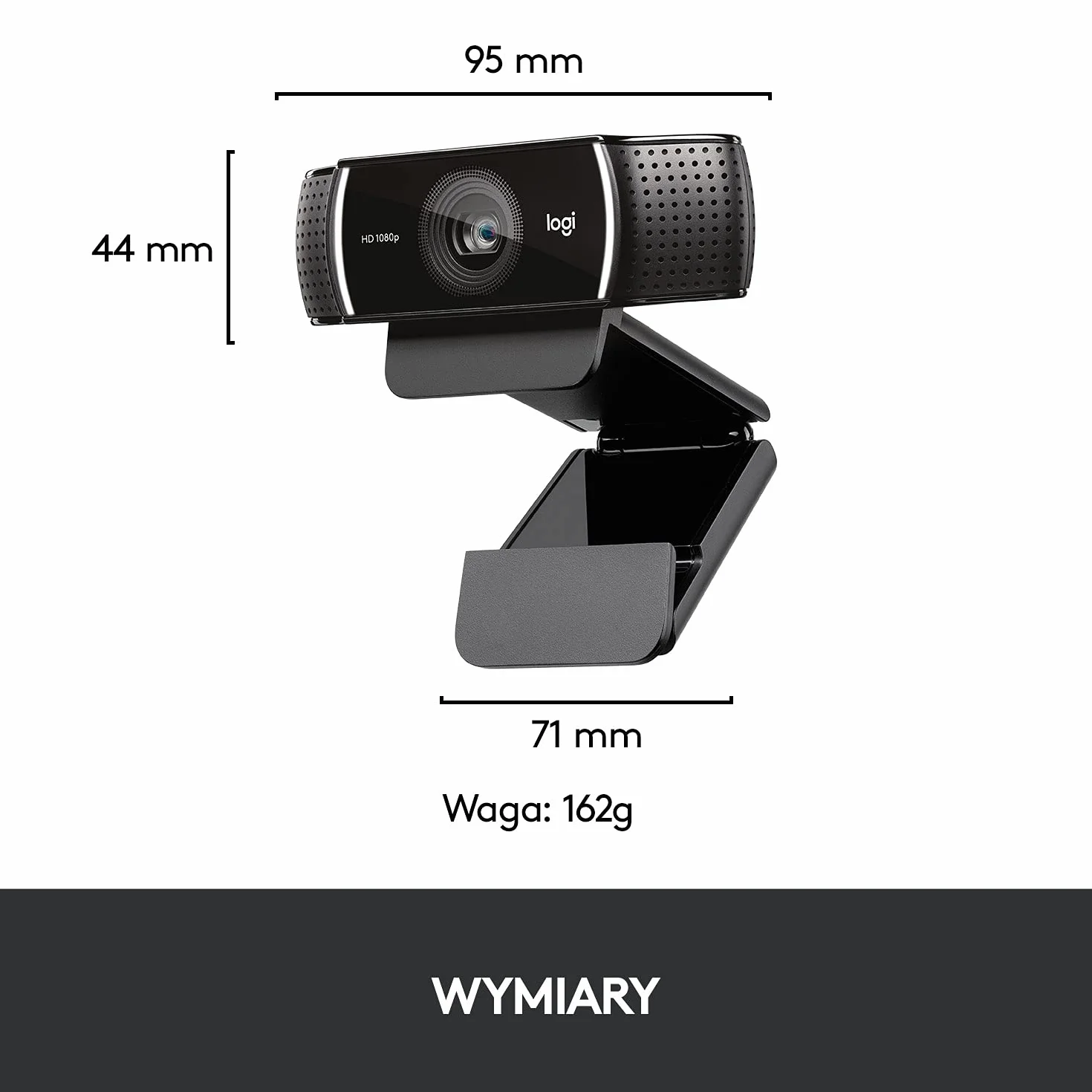 Logitech C922 Pro Stream kamera internetowa 1080P Full HD, podwójny mikrofon stereo, Czarny