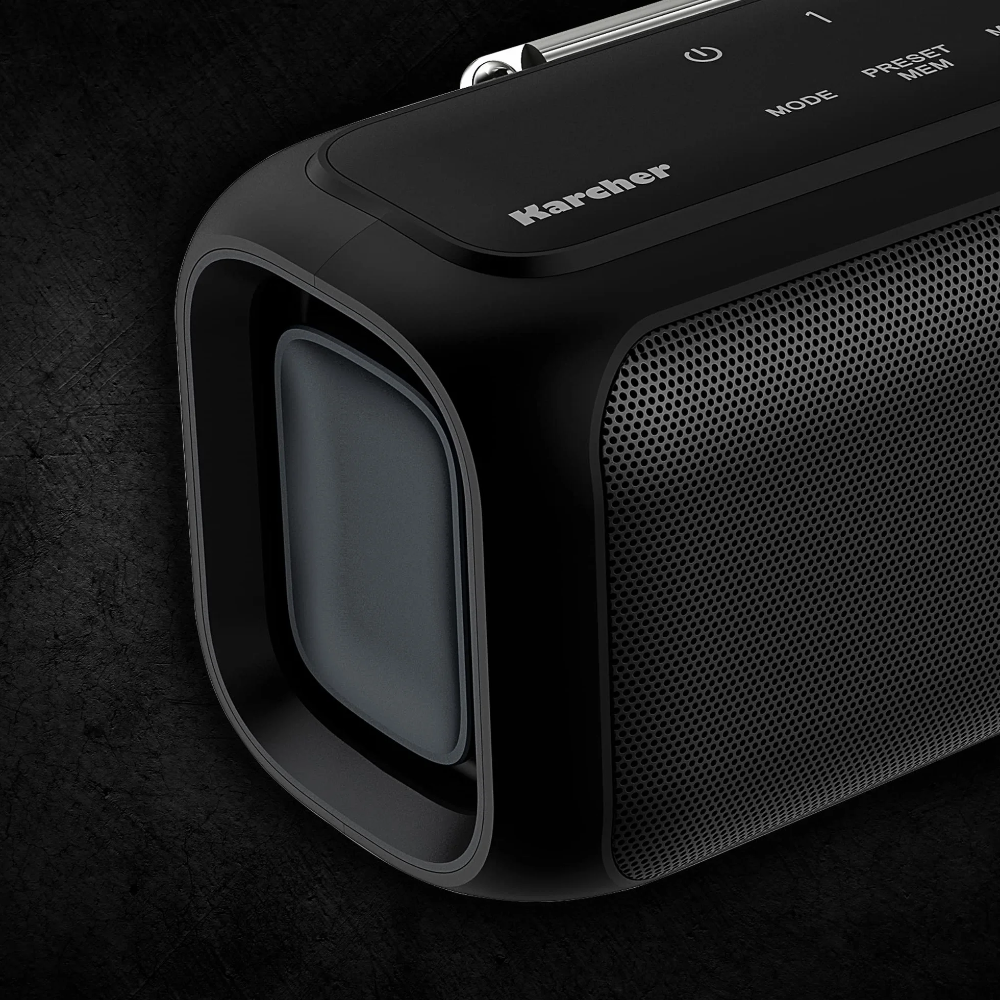 Karcher DAB Go przenośny głośnik Bluetooth radio cyfrowe DAB+ FM 2,4" 5 W stereo USB-C czarny