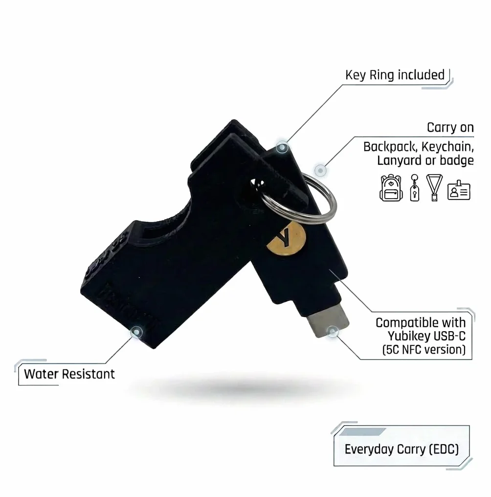 Yubikey etui ochronne z klapką uchwyt na klucze (5 NFC / 5C NFC)