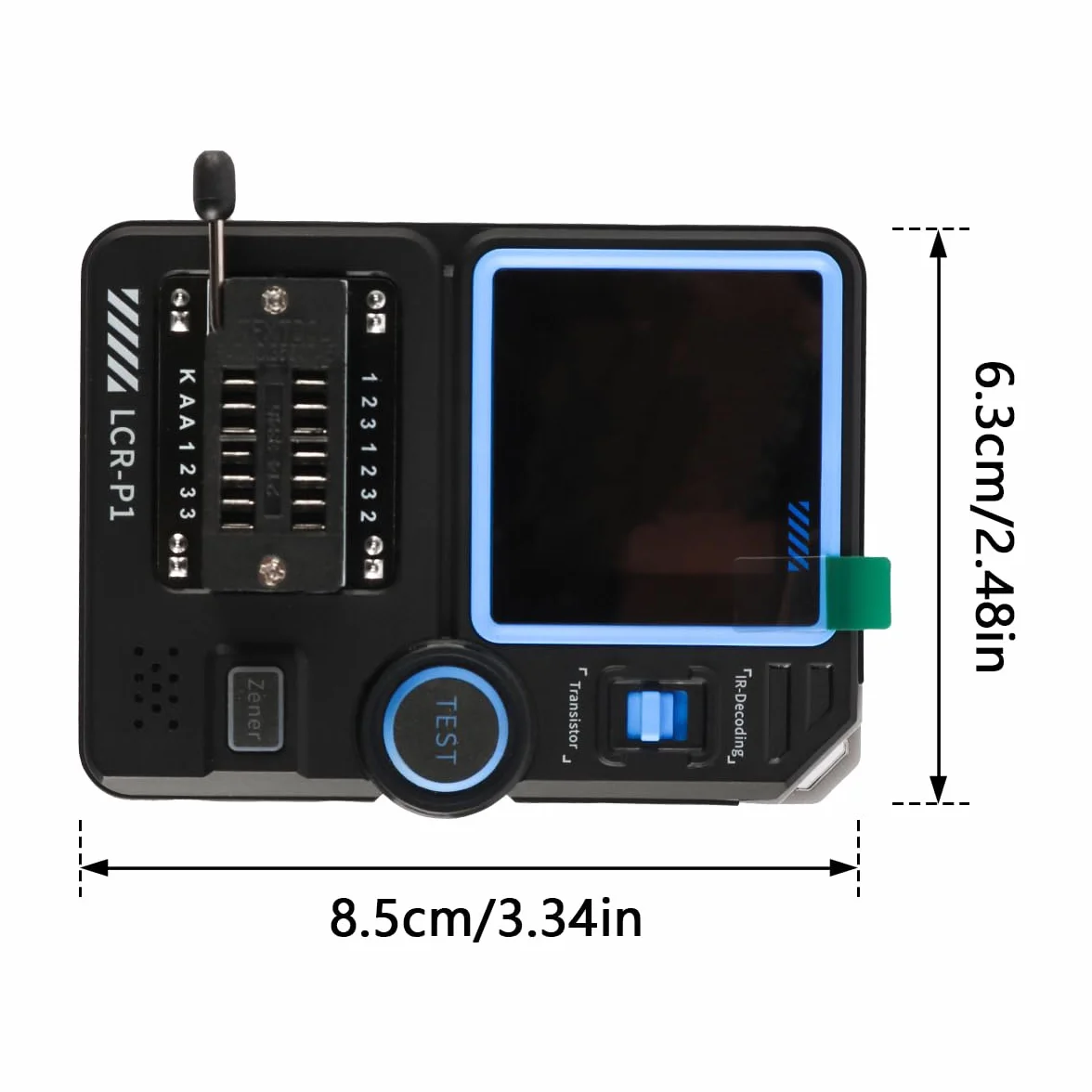DollaTek Tranzystor tester kondensatora tester kondensatora tranzystora SMD wielofunkcyjny tester komponentów elektronicznych Dioda Trioda ESR NPN PNP Tester MOSFET LCR Anti-burn
