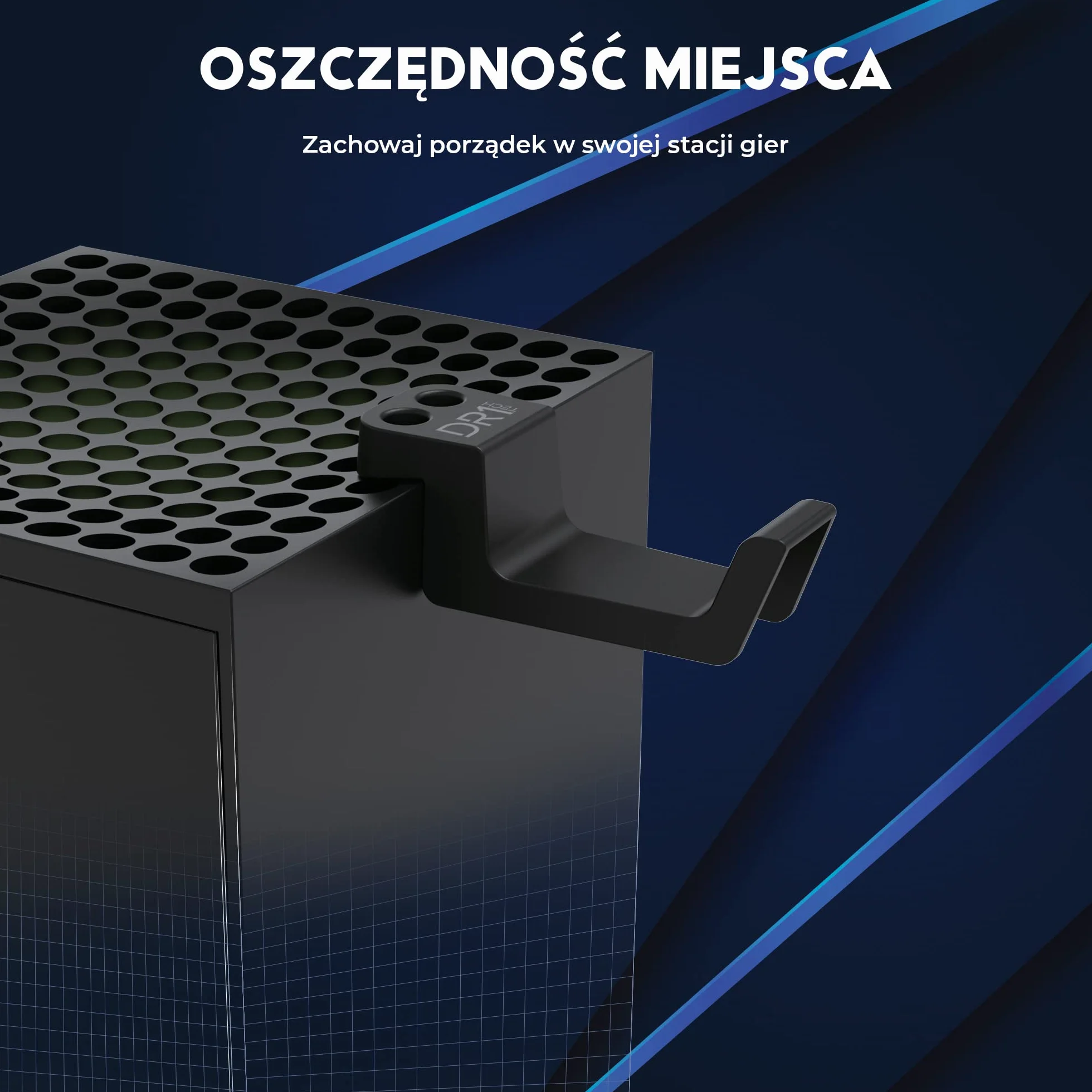 DR1TECH GameHook X Słuchawki Gamingowe - Uchwyt Do XBOX Series X, DESIGN SAVE YOUR SPACE Odporna Podstawka Antyzadrapaniowa, Akcesoria Dla XBOX, Czarny