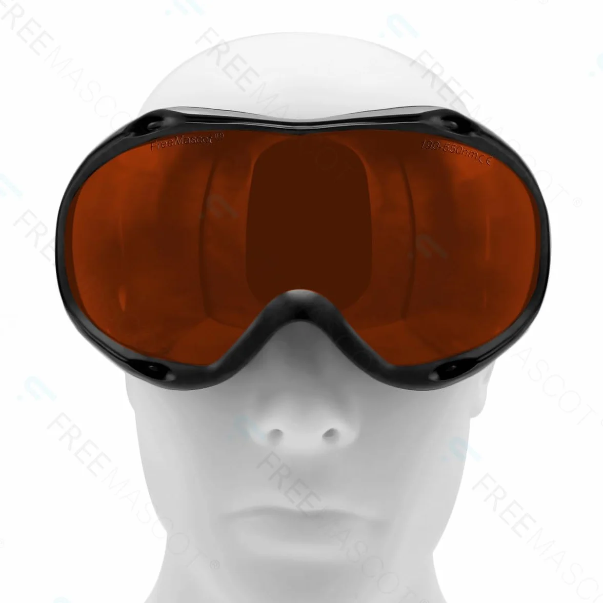 FREEMASCOT Profesjonalne okulary ochronne OD 6+, długość fali 190-550 nm, fioletowe/niebieskie/zielone, do 405 nm, 445 nm, 450 nm, 473 nm, laser 532 nm